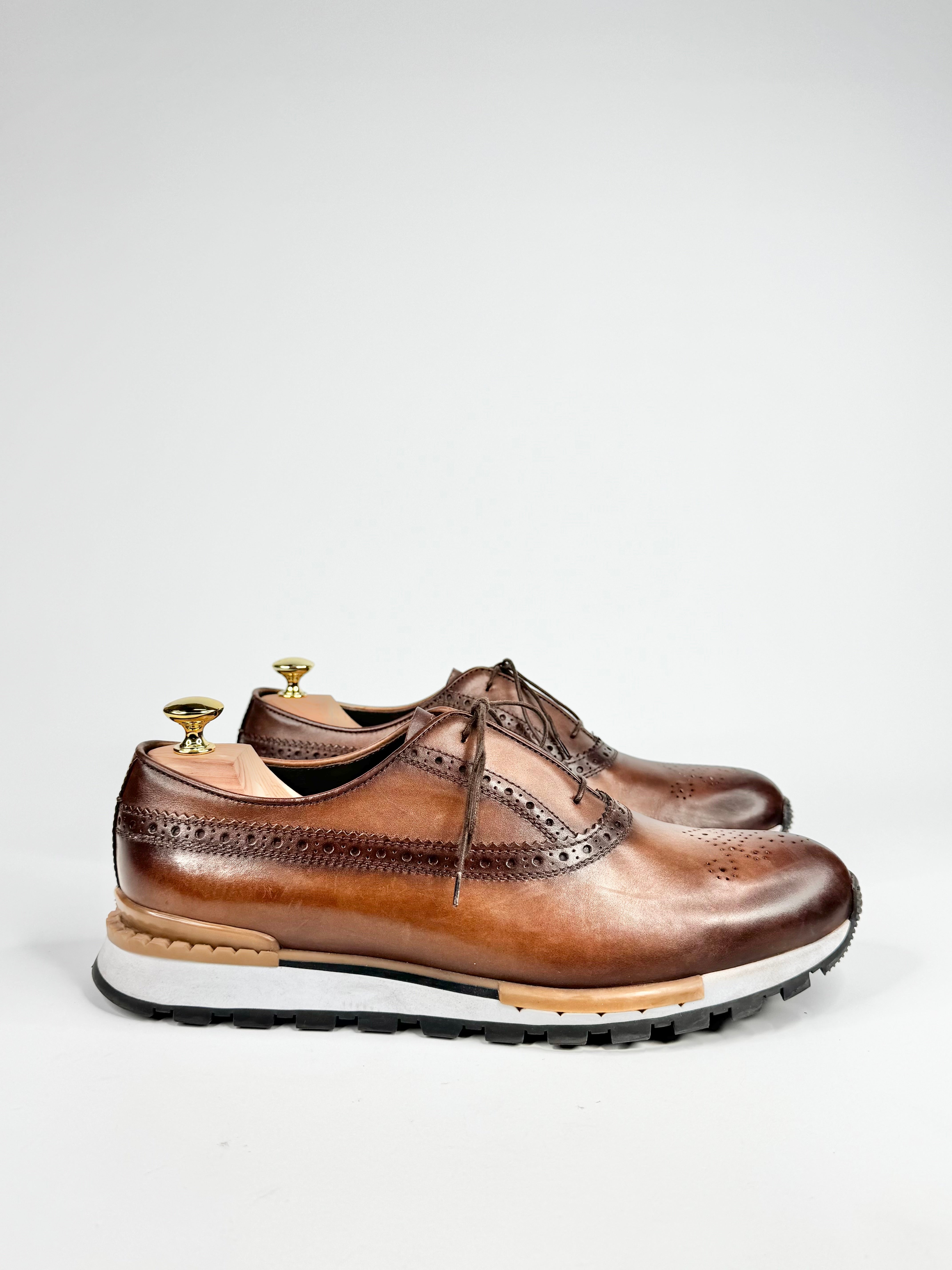 Berluti Light Brown 'Fast Track' Leather Sneakers - EU43.5