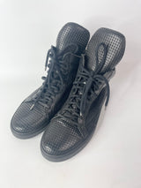 The Last Conspiracy Black Leather Perforated 'Faxi' Sneakers - EU44