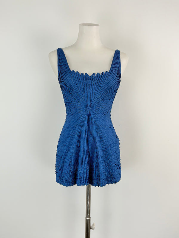 Pepa Pombo Cobalt Gathered-Pleat Singlet Top - AU8