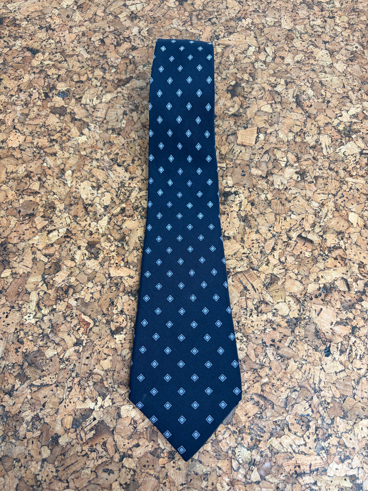 Lanvin Navy & Grey Patterned Silk Tie