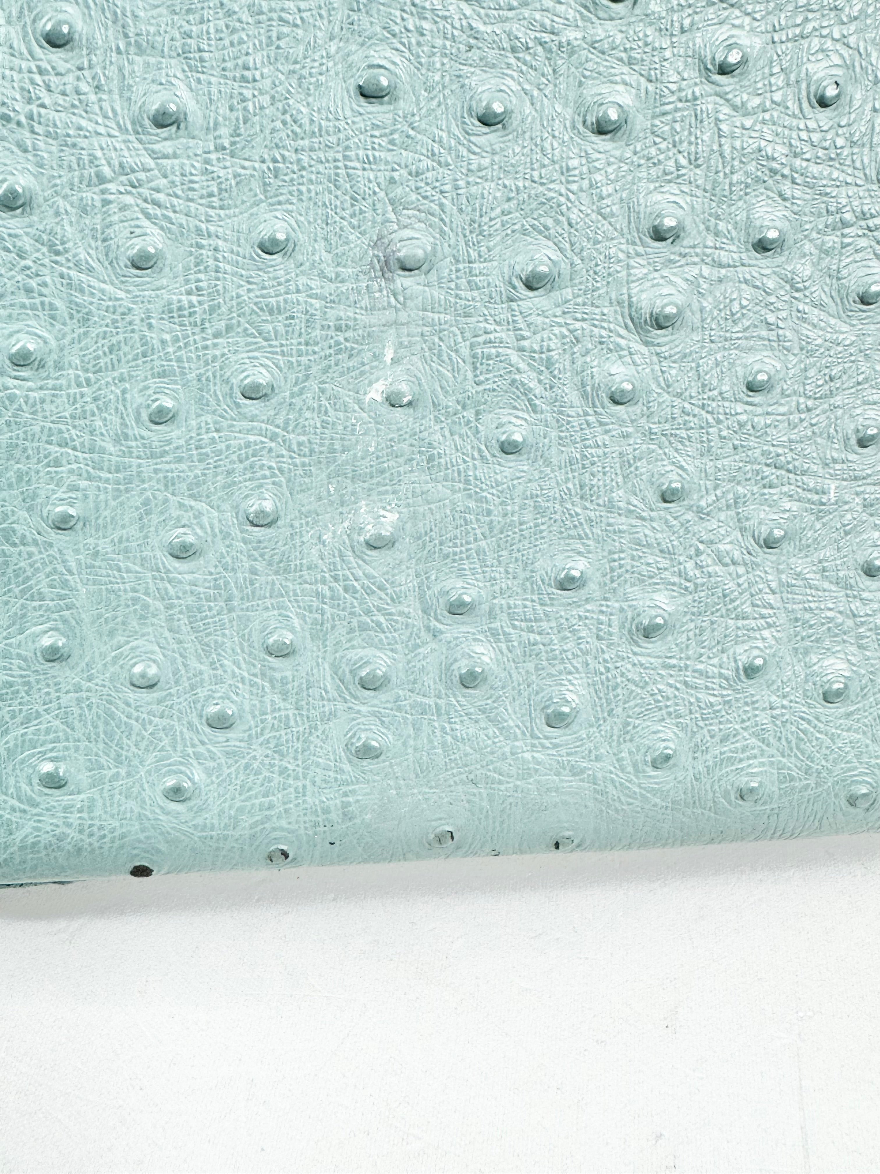 House of Hello Blue Faux Ostrich Texture Leather Bag