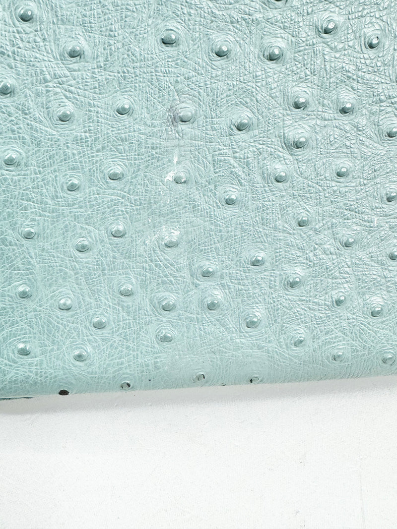 House of Hello Blue Faux Ostrich Texture Leather Bag