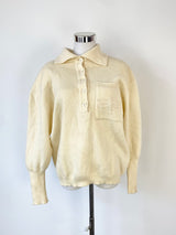 Vintage Cream Dragonfly Embroidered Jumper - AU10