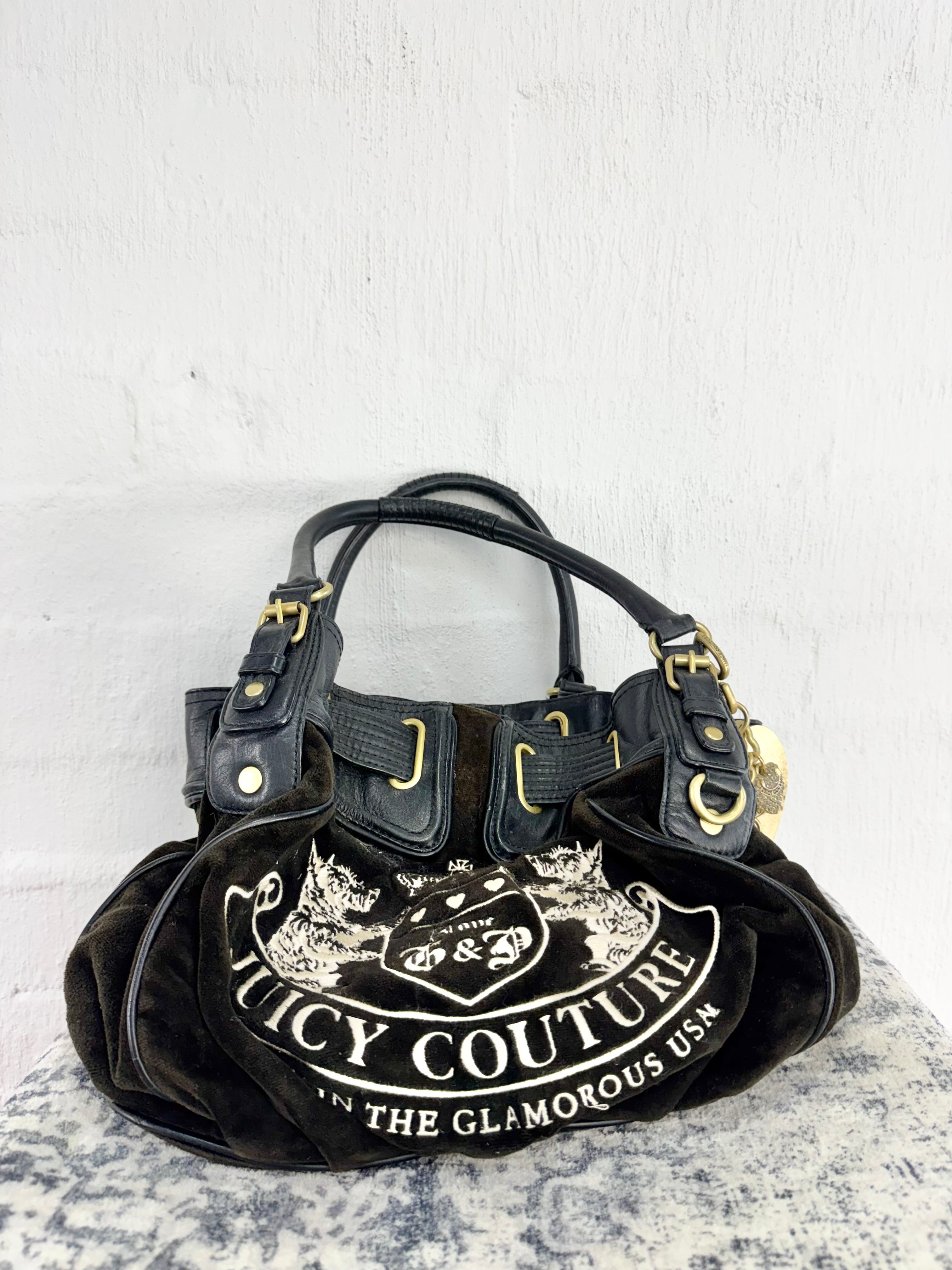 Juicy Couture Brown Velour Y2K Shoulder Bag