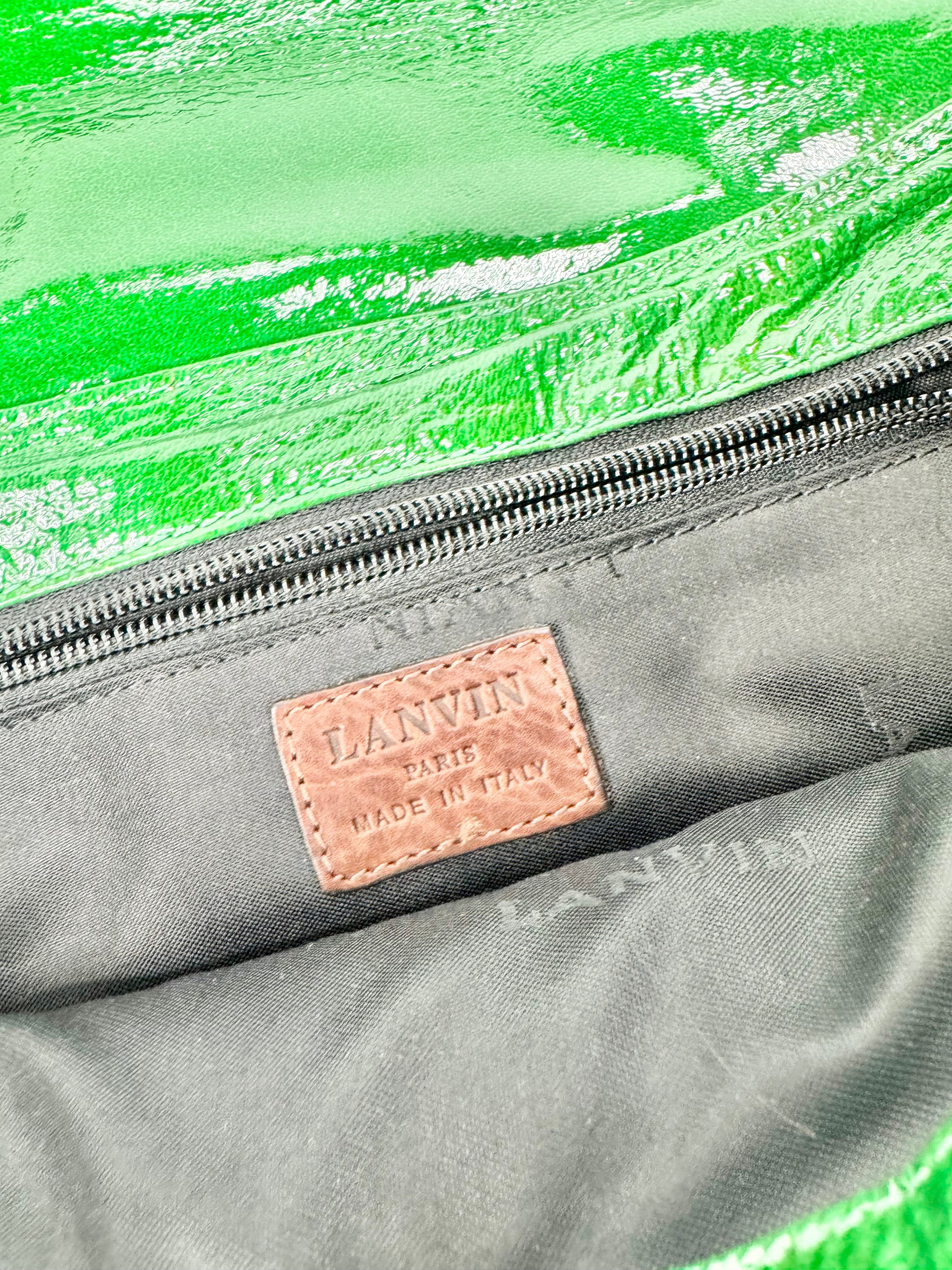 Lanvin Emerald Green Patent Leather Shoulder Bag