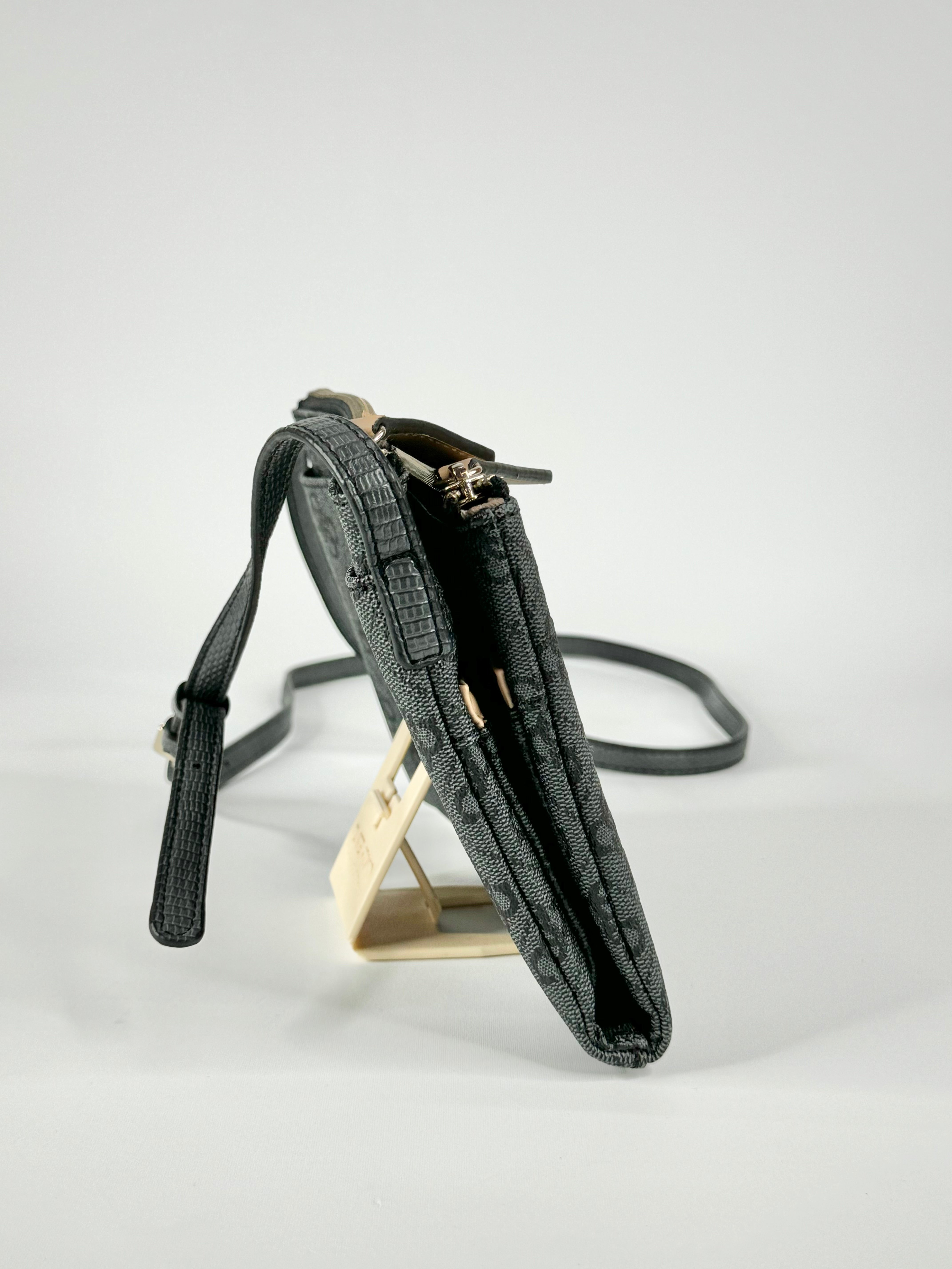 Guess Lazer Cut Grey & Silver Cross Body Bag