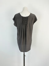 Lee Mathews Slate Grey Silk Blouse - AU8