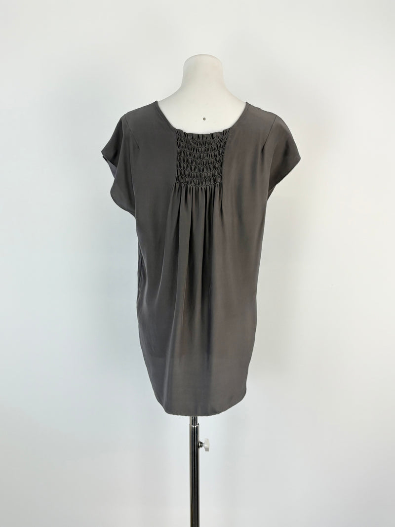 Lee Mathews Slate Grey Silk Blouse - AU8