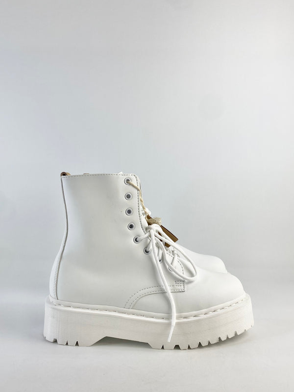Dr Martens Optical White Jadon Mono II Vegan Leather Boots NWT - EU42