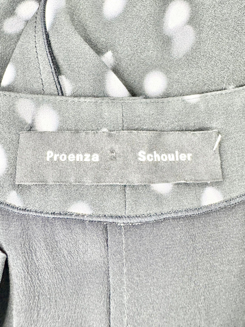 Proenza Schouler Spring Silk Black Polka Dot Ruffle Bridgerton Dress - AU8