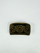 Robert Crew Inuit Carved Bronze Belt Buckle