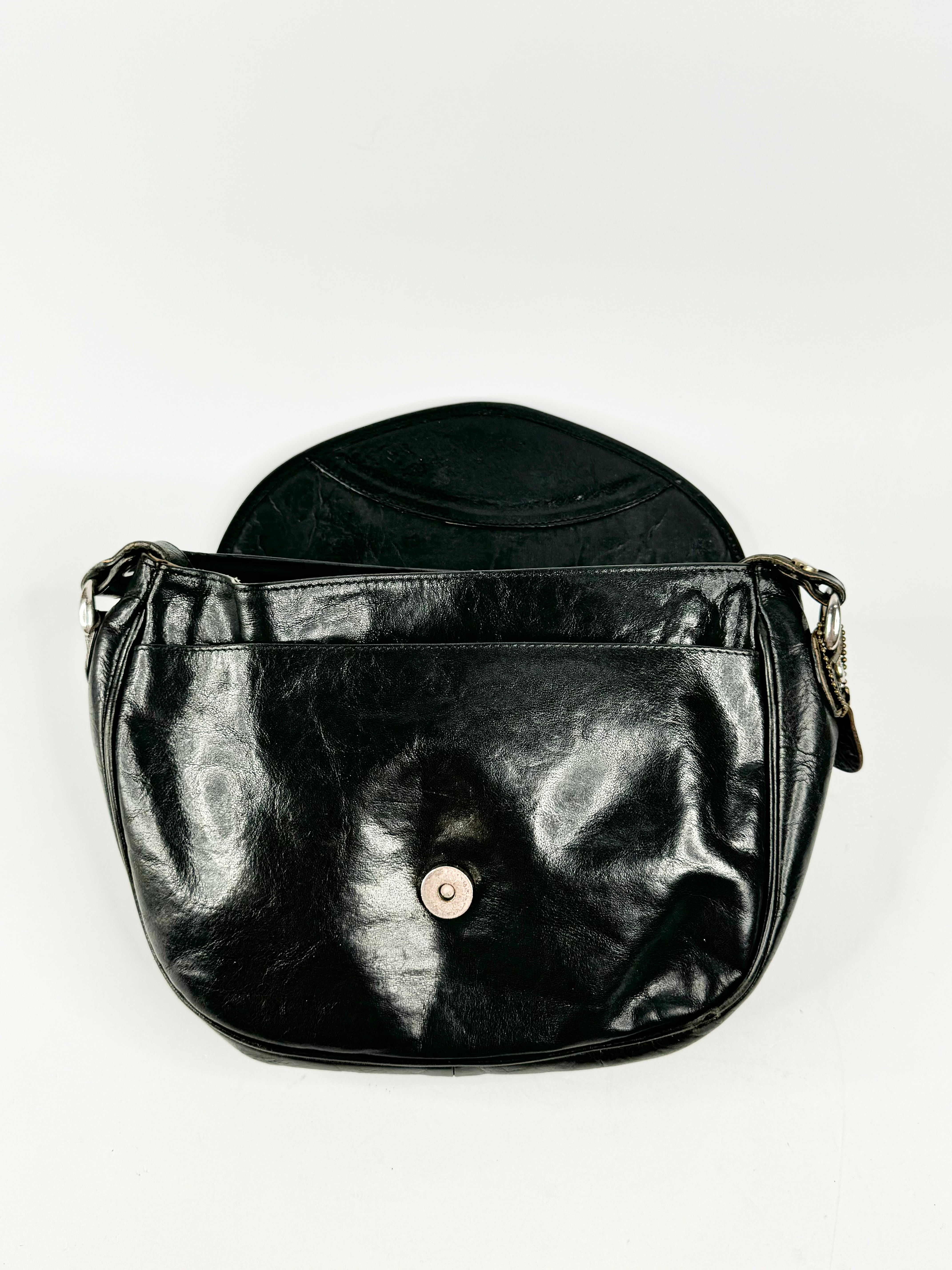 Vintage Oroton Black Saddle Bag