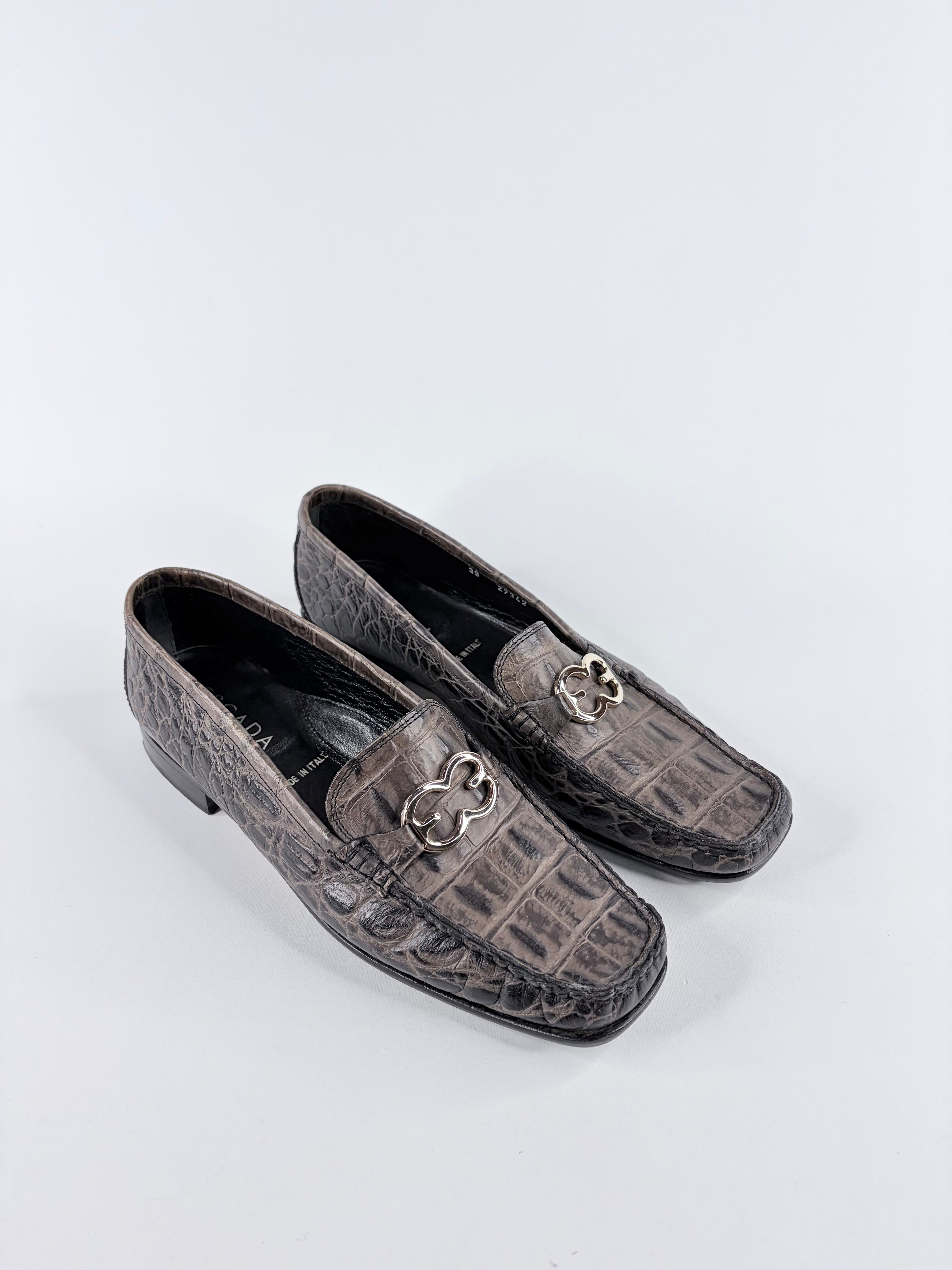 Escada Croc Textured Loafers - EU39