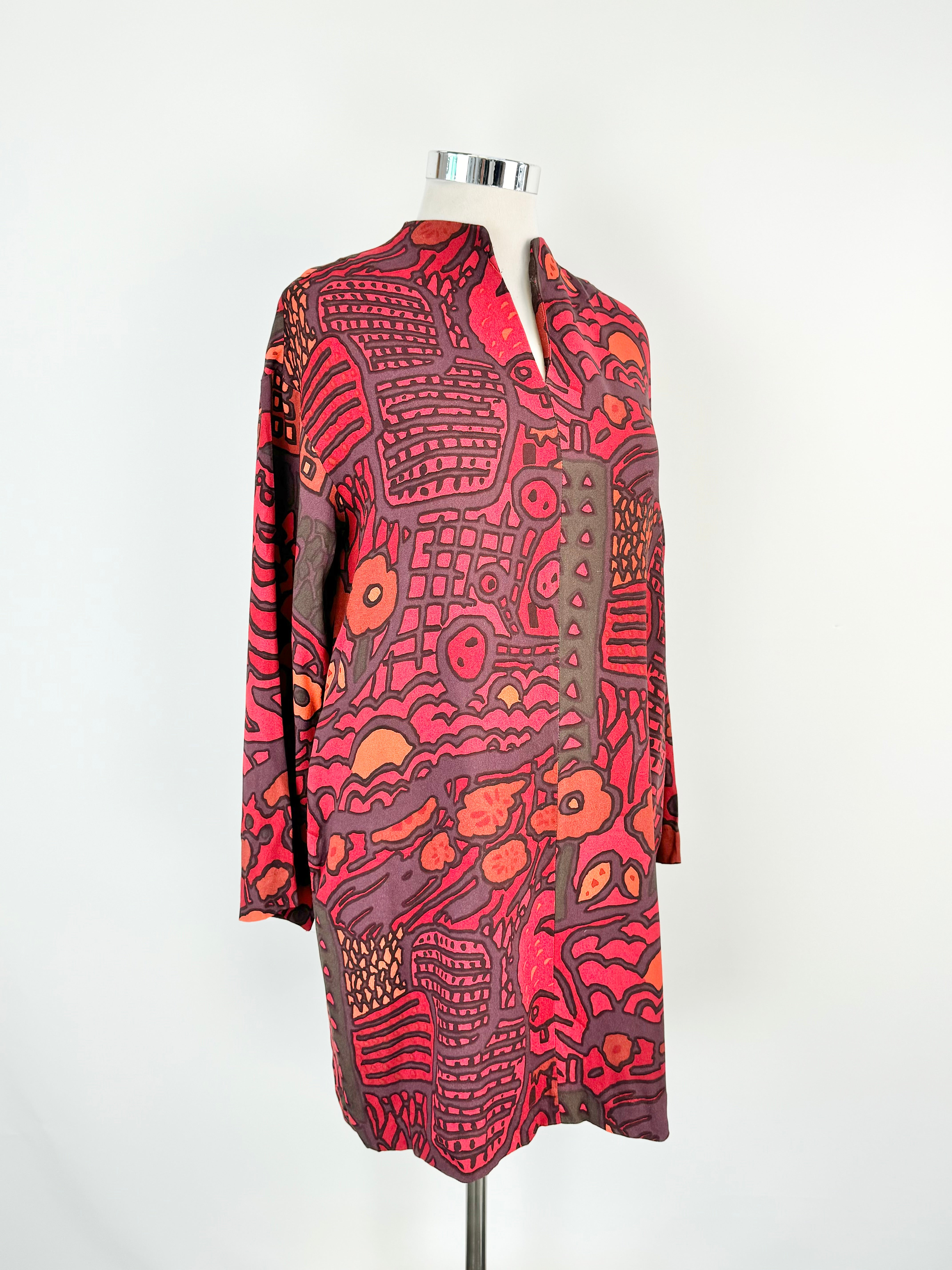 Marimekko 'Titti Mekko' Deep Red Shift Dress - AU10/12