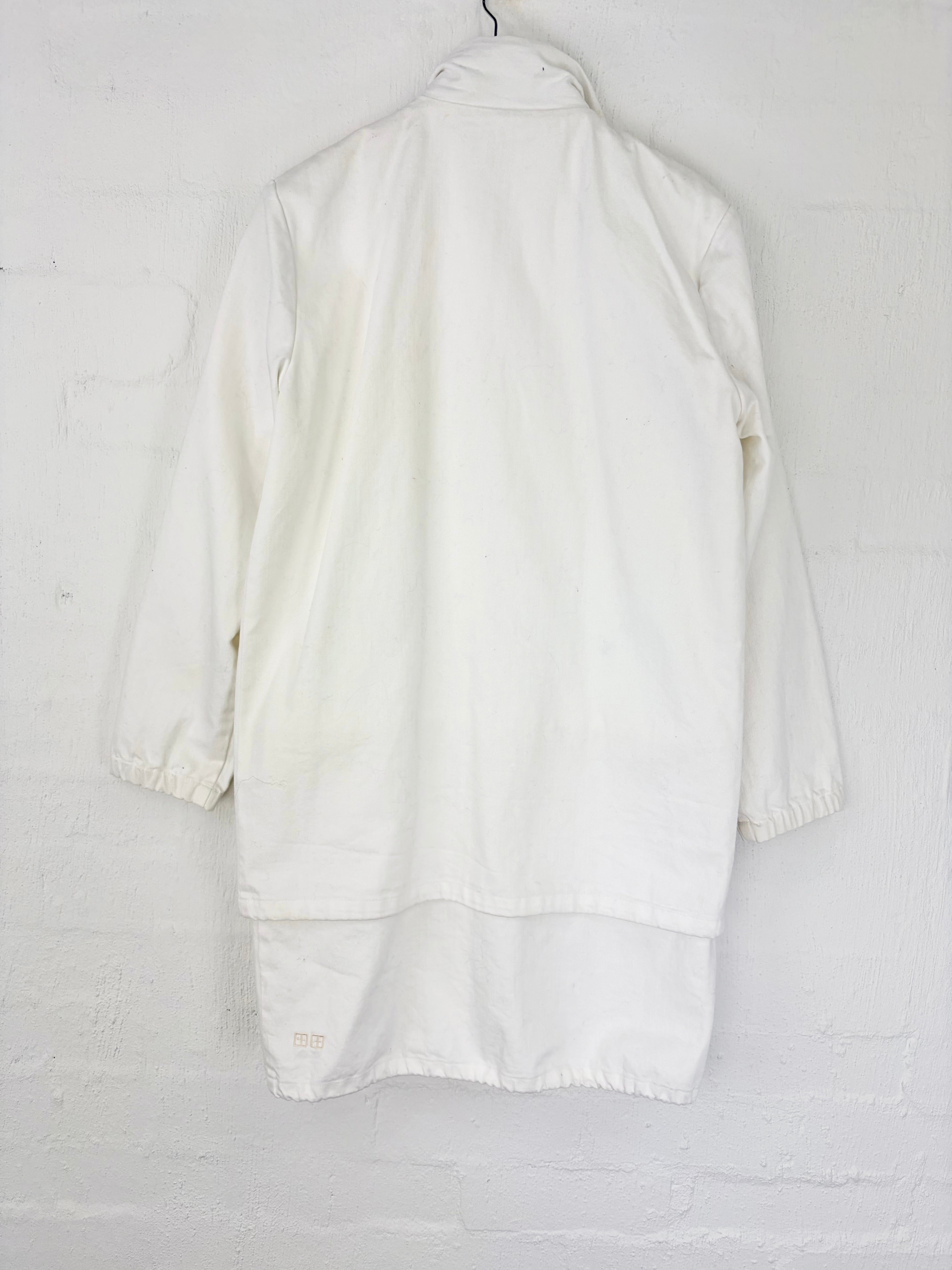 Ksubi Slimline Long White Denim Coat - M