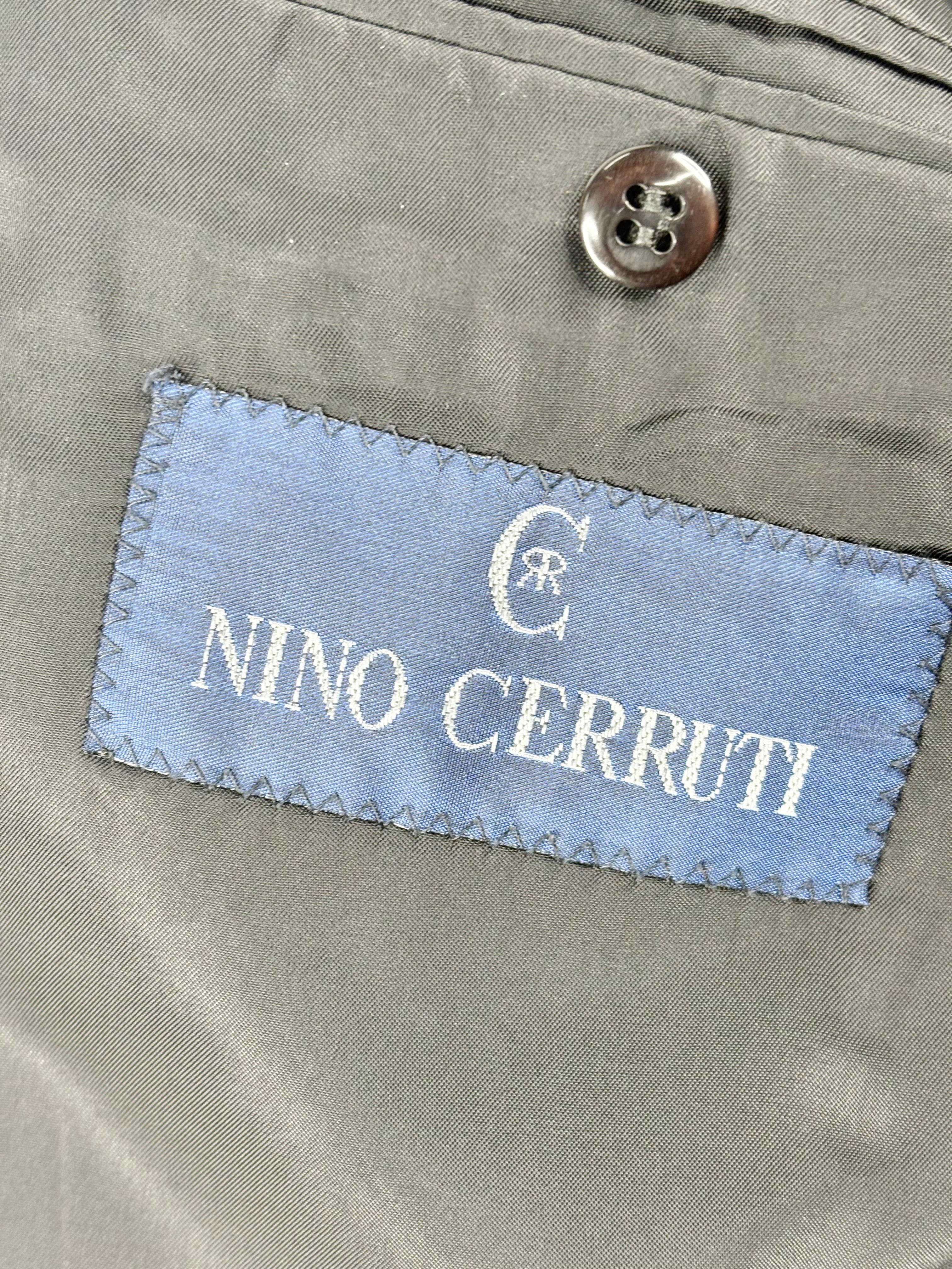 Vintage Nino Cerruti Black Wool Double-Breasted Blazer - 54