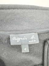 Agnès B Black Asymmetrical Buttoned Cotton Jacket - AU8/10