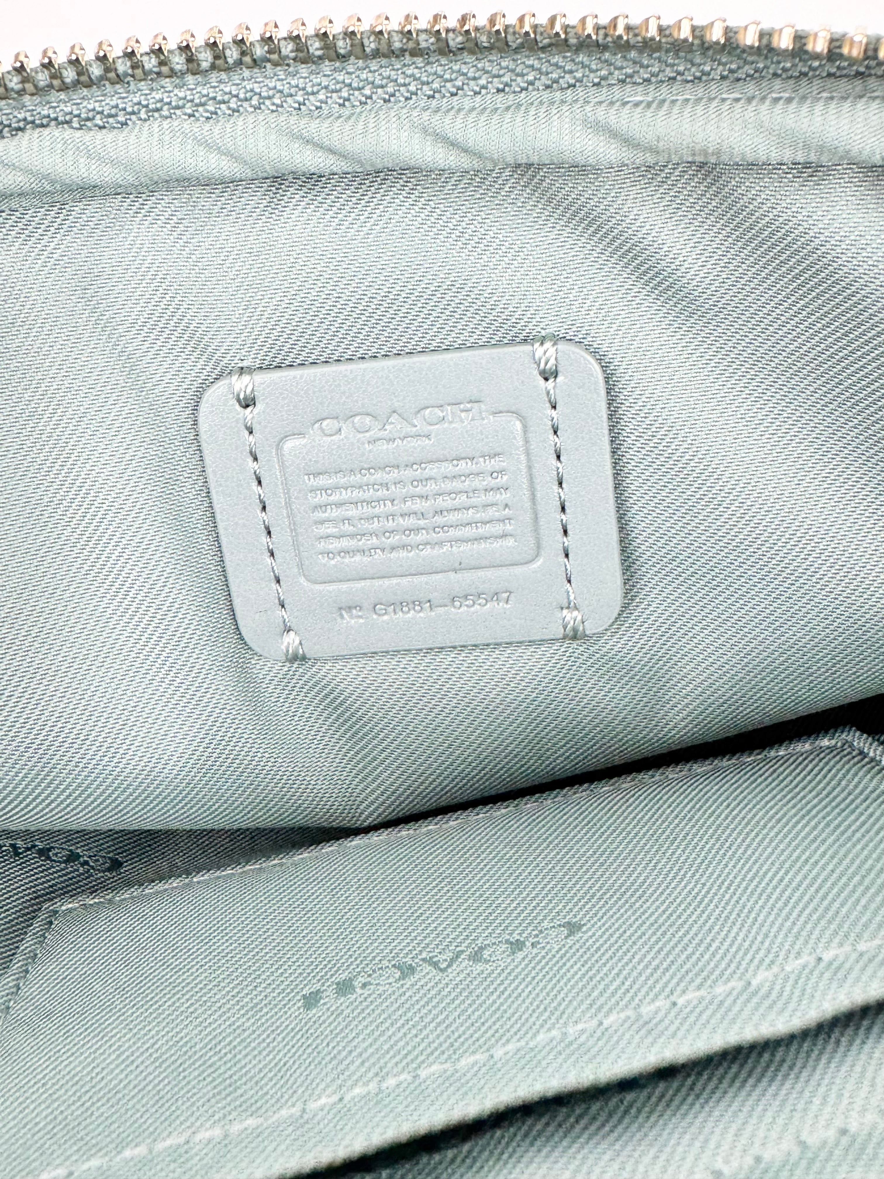 Coach 'Sadie' Blue Pebbled Leather Crossbody Clutch