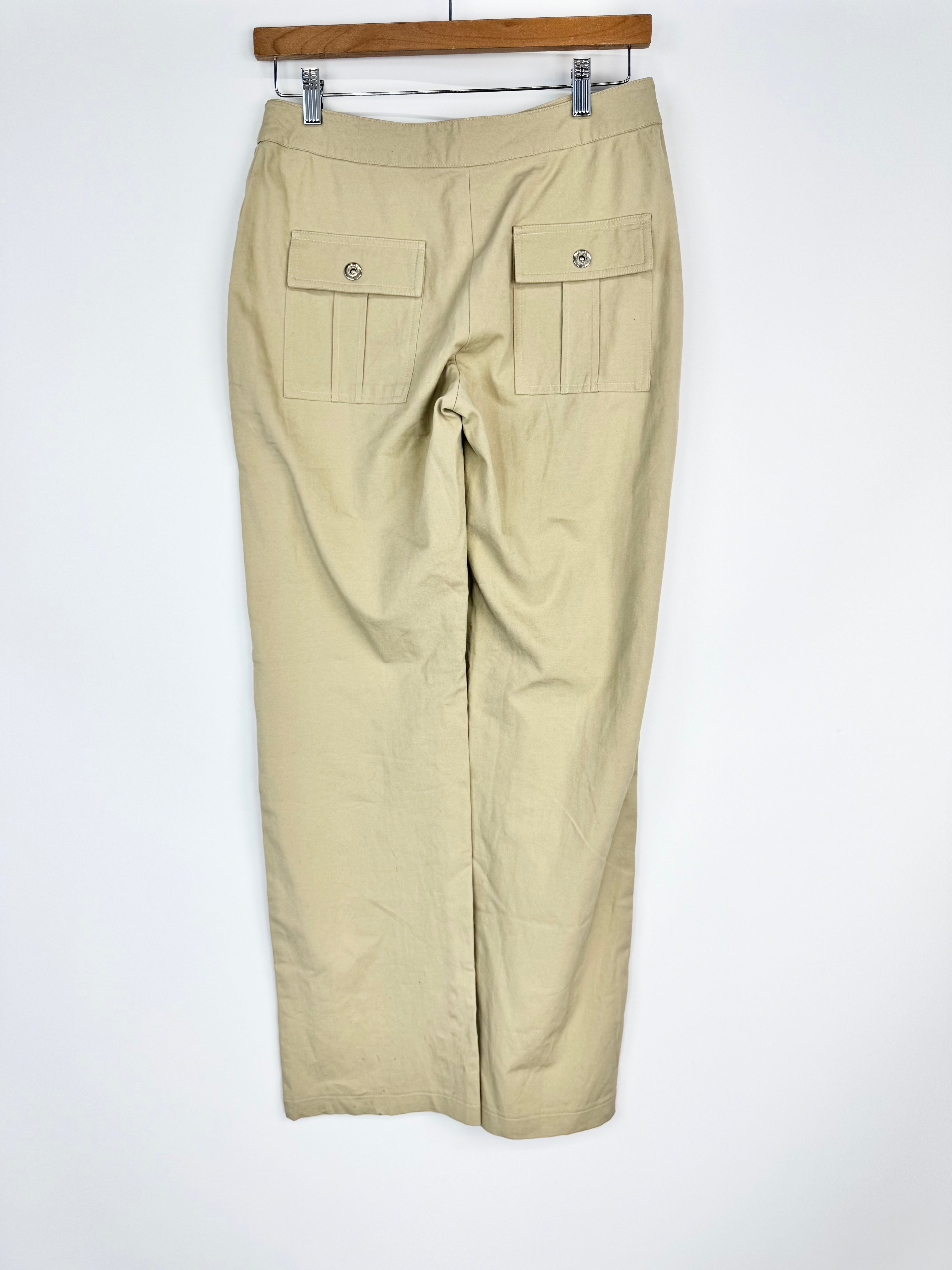 D&G Dolce & Gabbana Ecru Stretch Utility Pants - 30