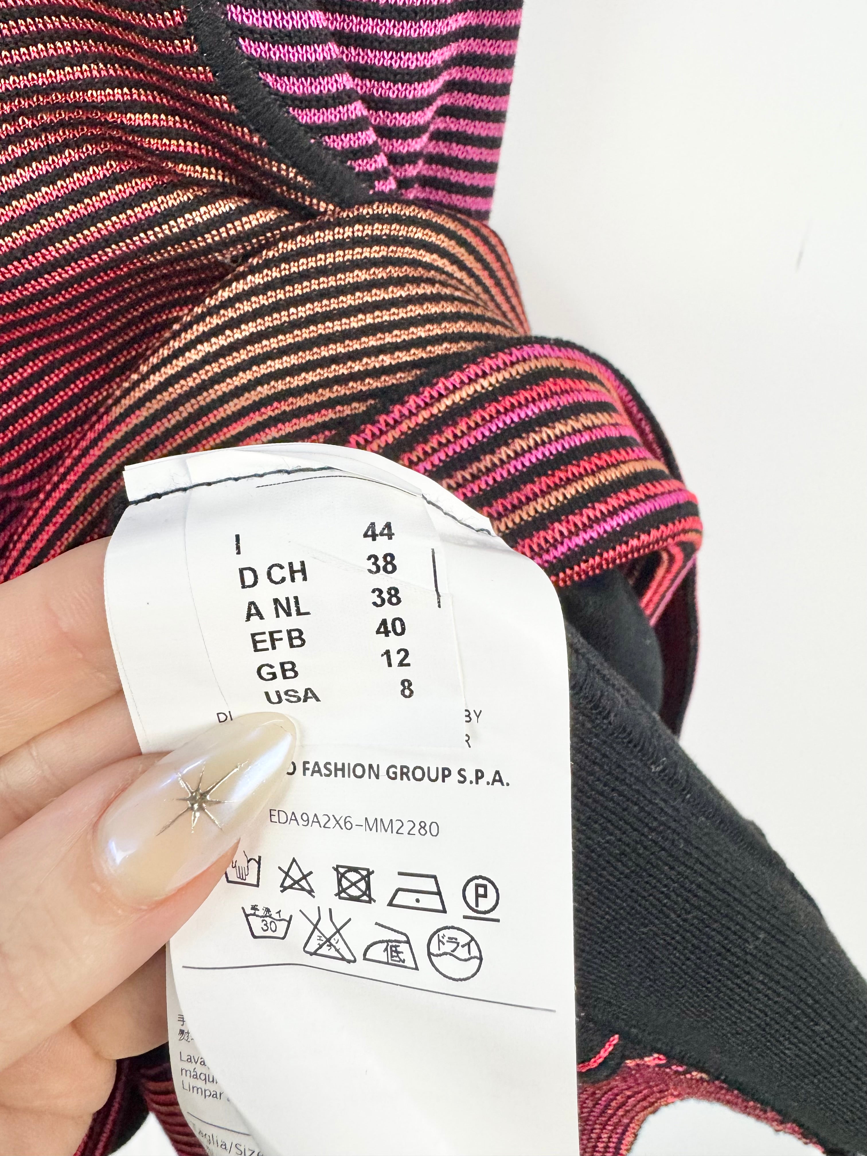 M Missoni Black and Pink Knit Dress - AU12