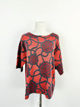 Dries van Noten Red Rose Knitwear Top - AU6/8