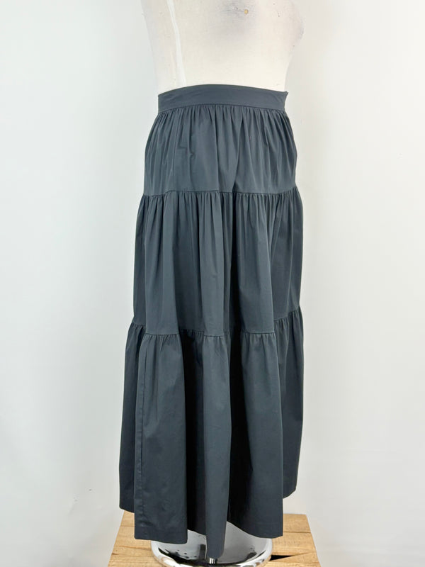 Staud Black Tiered Maxi Skirt - AU12