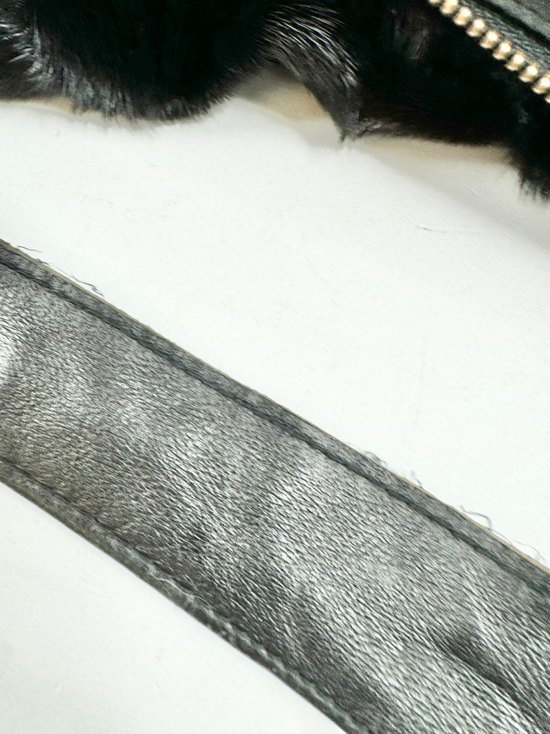 Black Fur Tote Bag