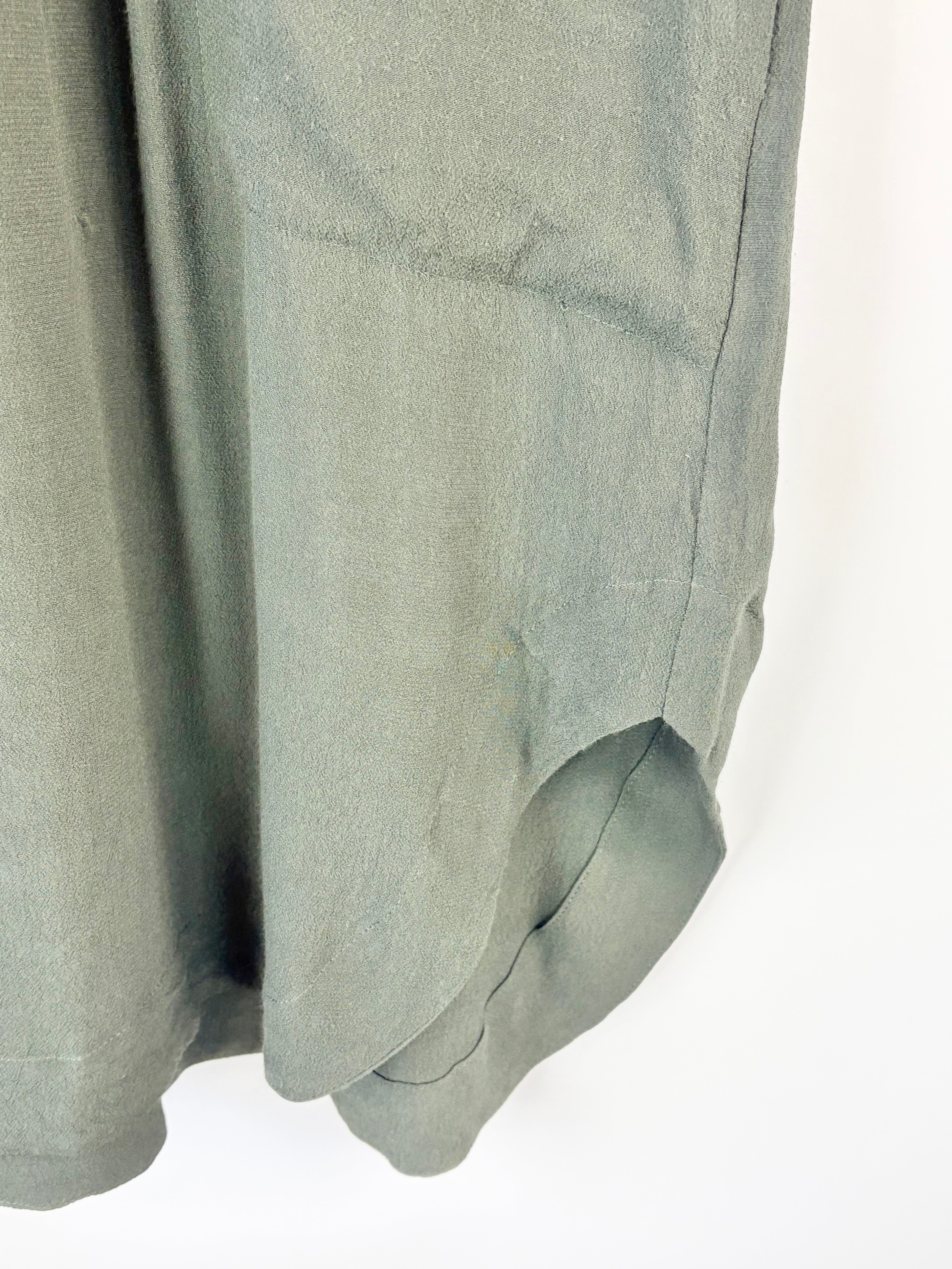 Husk Forest Green Crepe Shift Dress - AU8/10