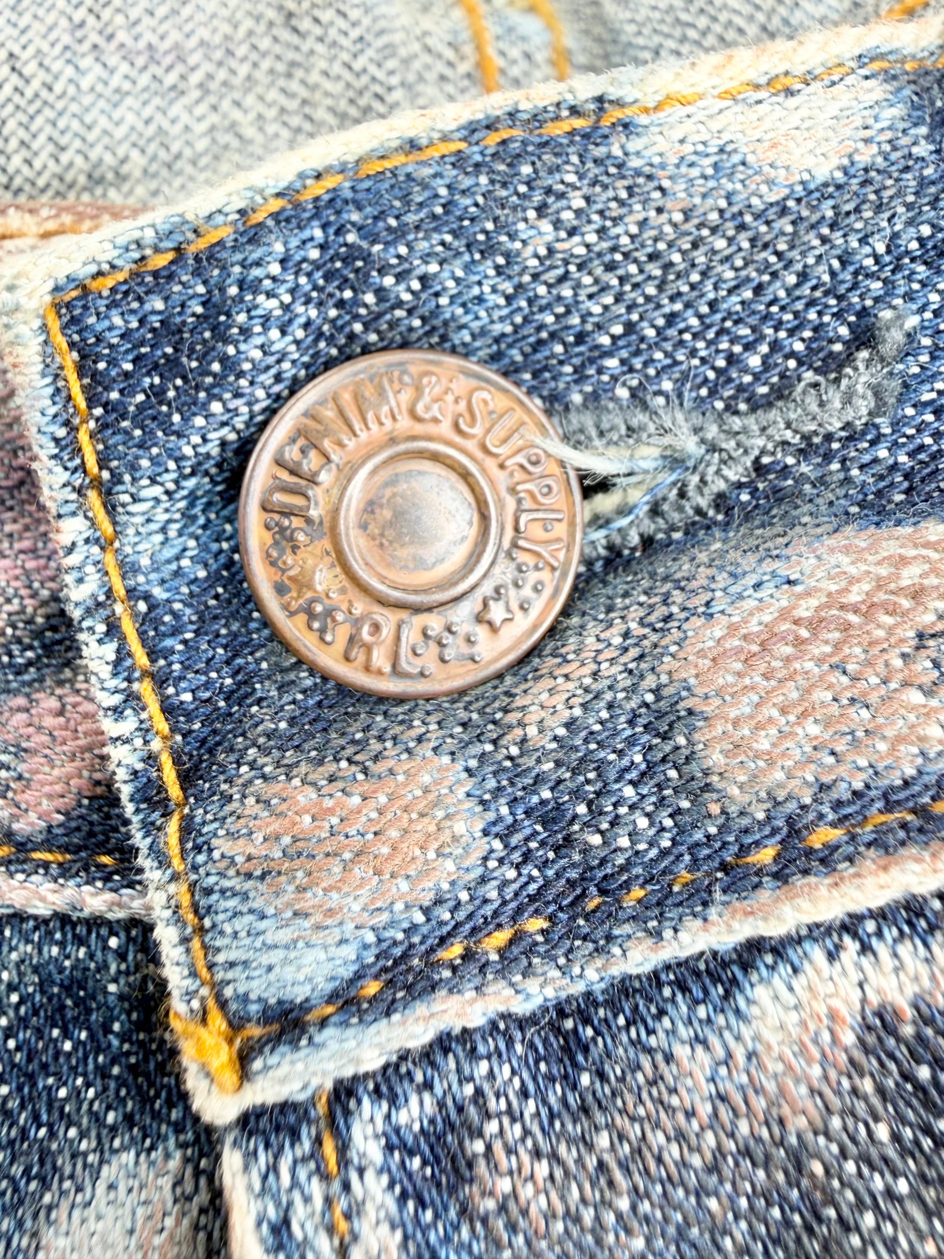 Ralph Lauren Spray Paint Pattern Denim Jeans - 32