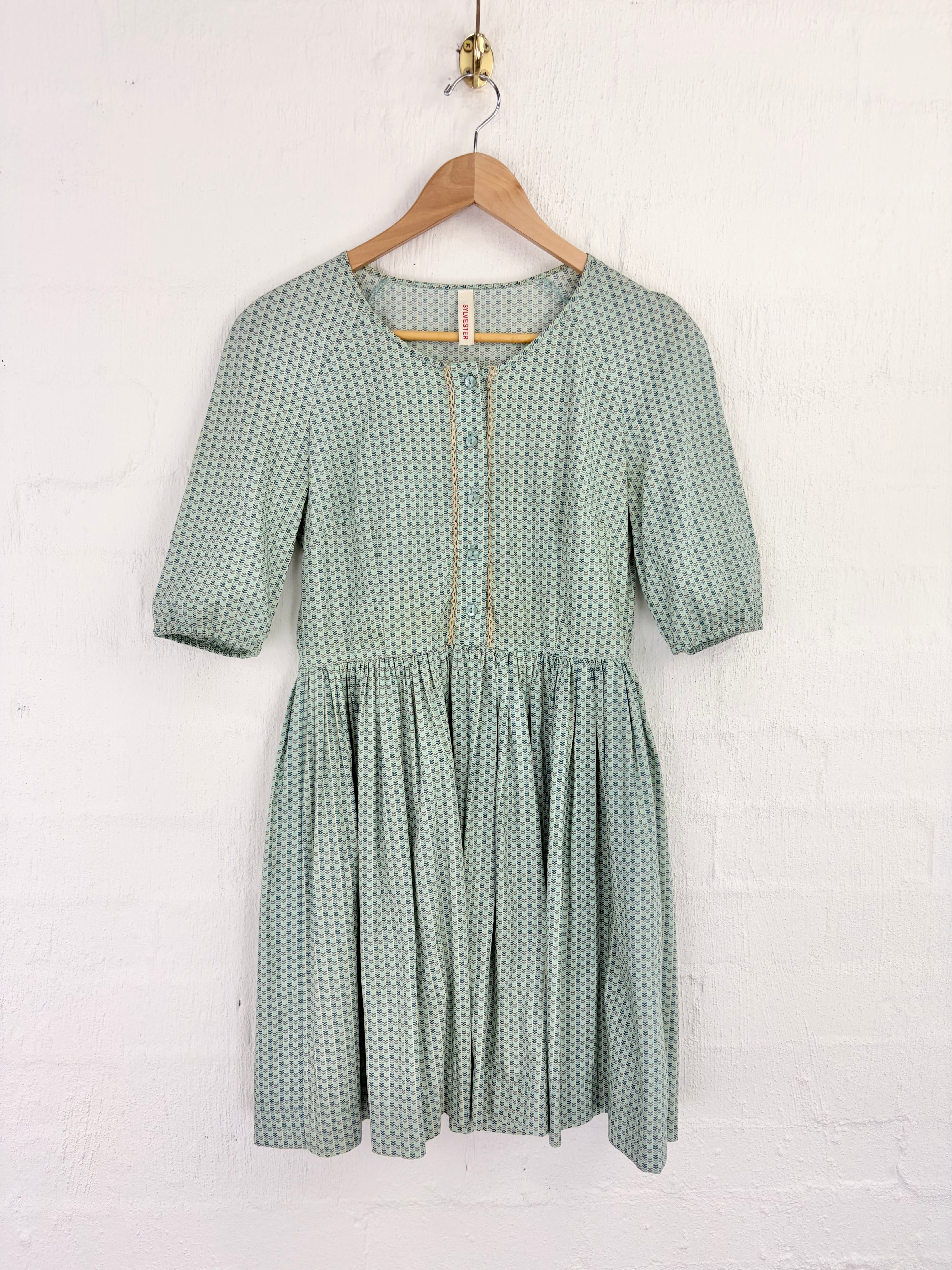 Sylvester Sage Green Patterned Blusson Prairie Dress - AU8/10