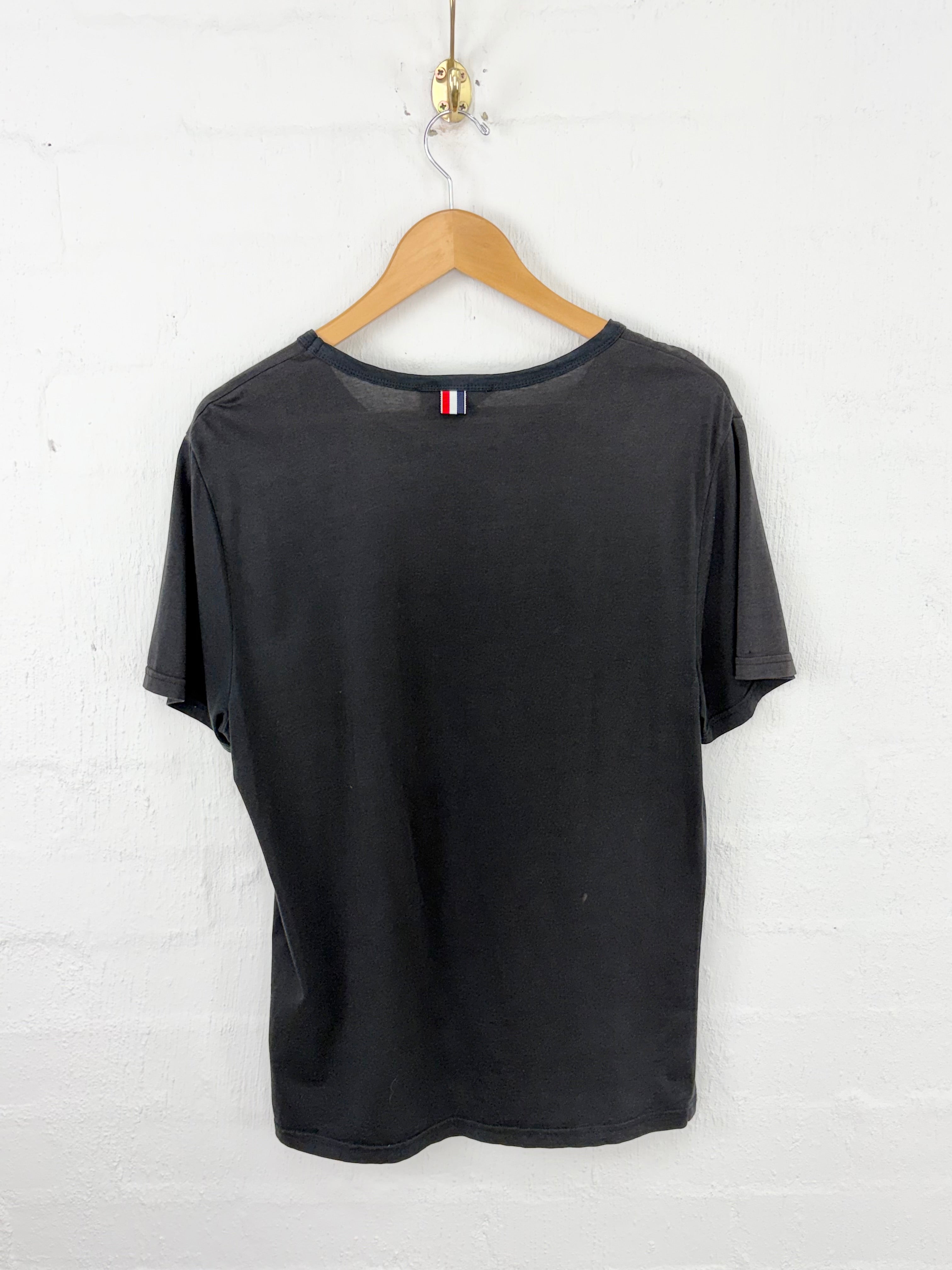 Thom Browne Black Cotton T-Shirt - AU10