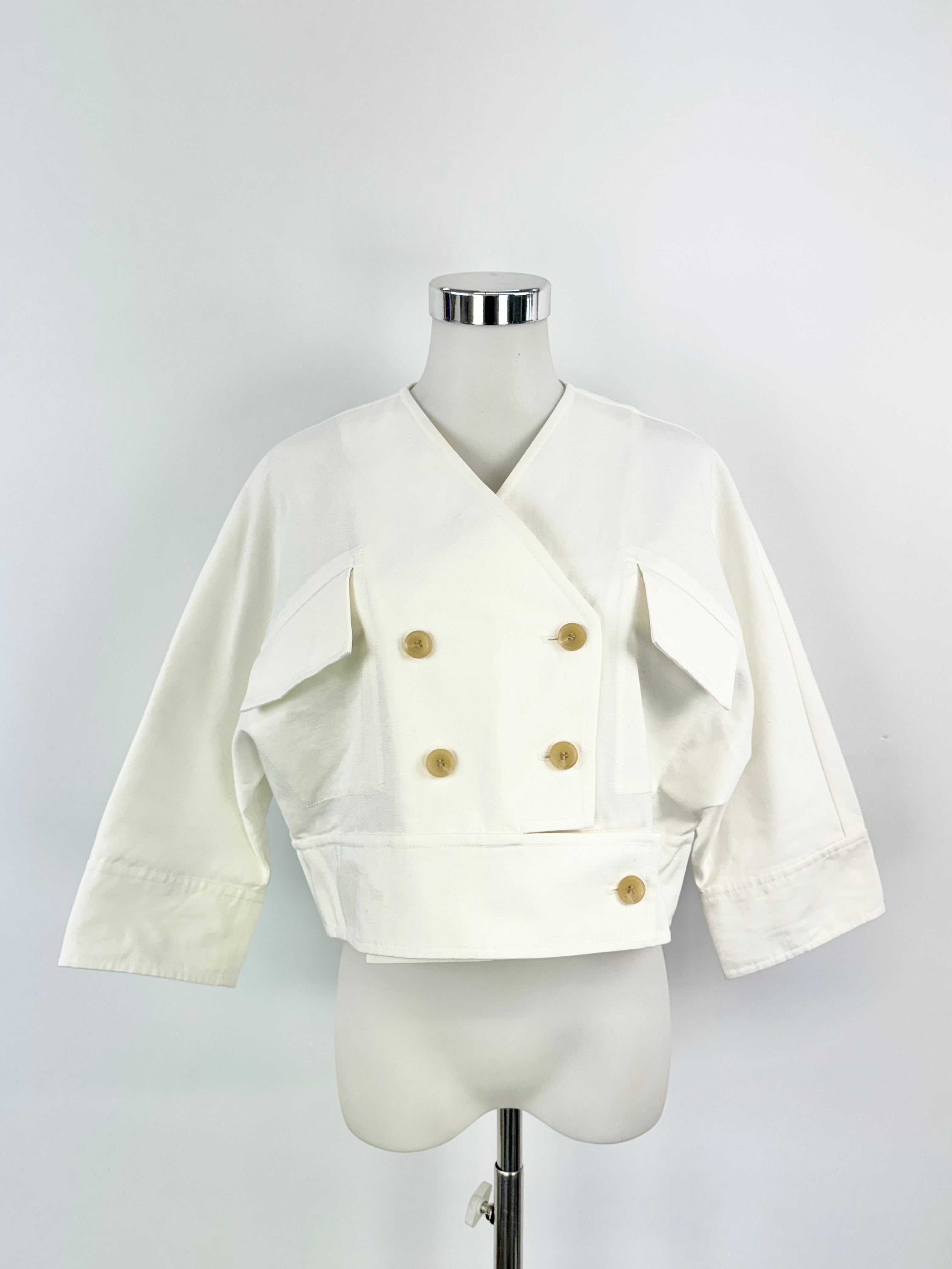 Oroton White Cropped Jacket - AU10