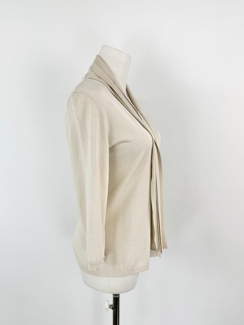 Max Mara Cotton Blend Silk Embellished Top - AU10