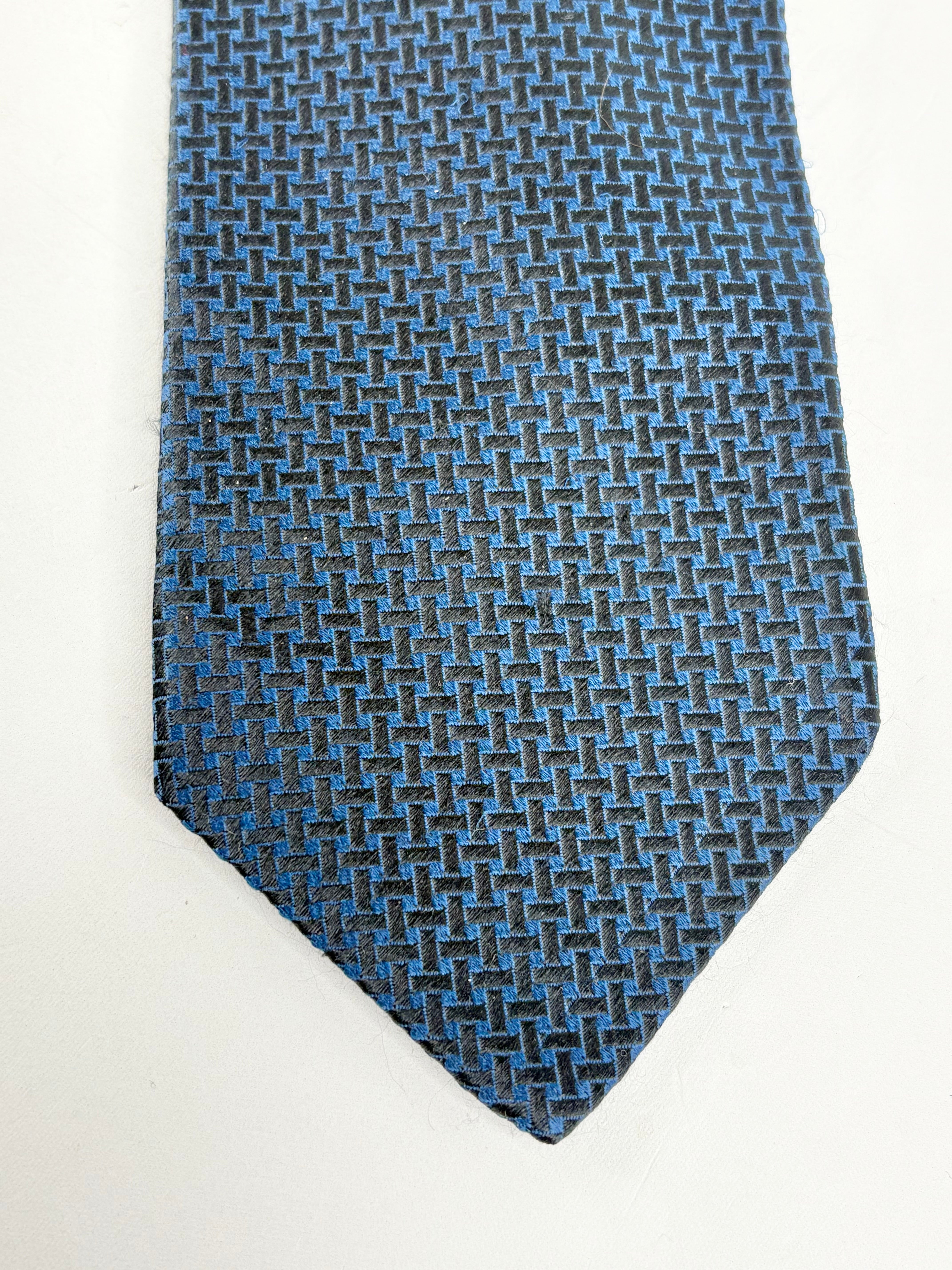 Boss Hugo Boss Midnight Blue & Black Criss-Cross Pattern Silk Tie
