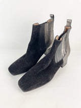Hispanitas Black & Silver Suede Ankle Boots - EU38
