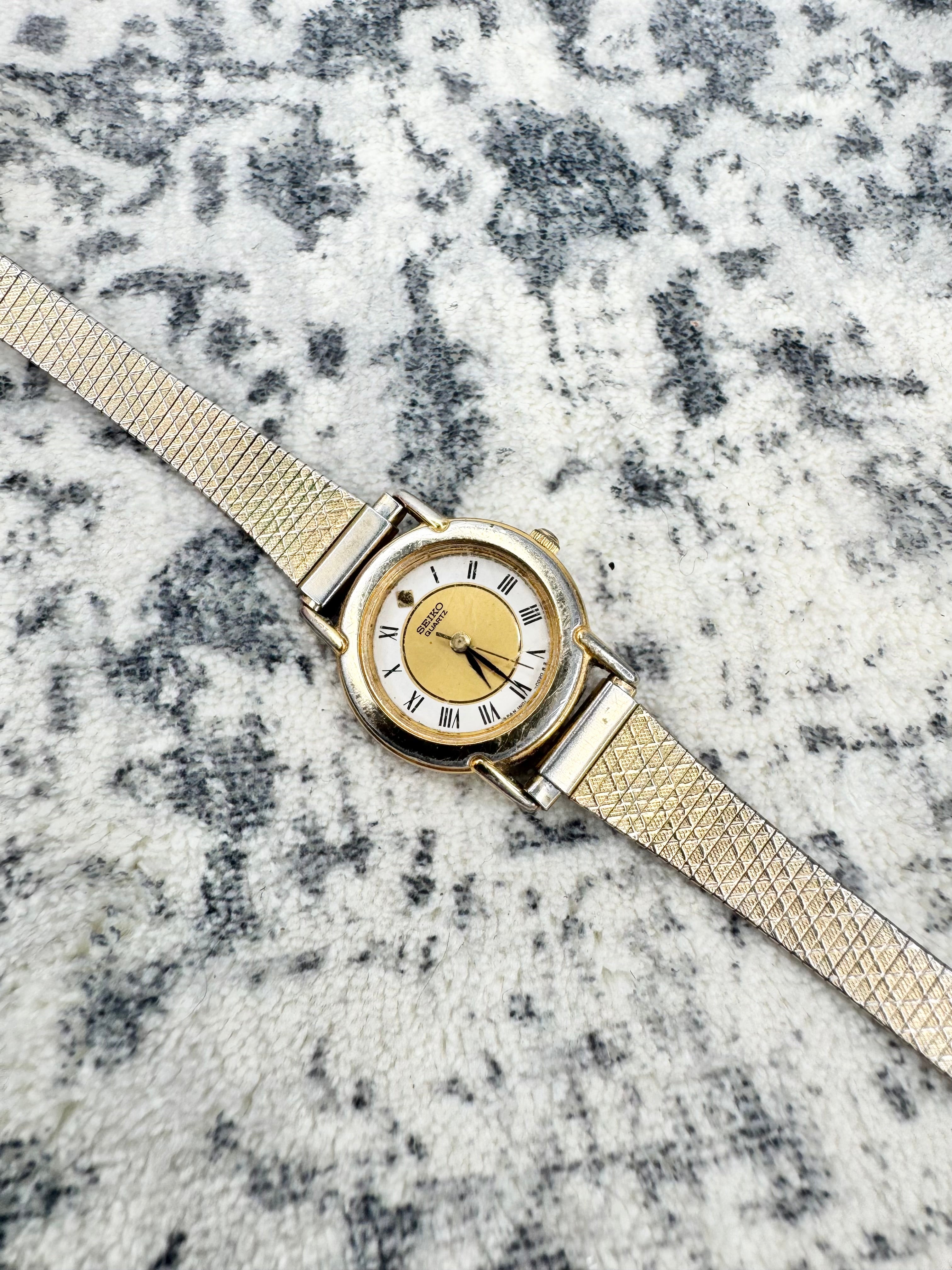 Vintage Seiko Duo Tone Roman Numeral Cocktail Watch
