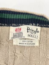 Pringle of Scotland for Weiss Beige Cable Knit Cotton Vest - L