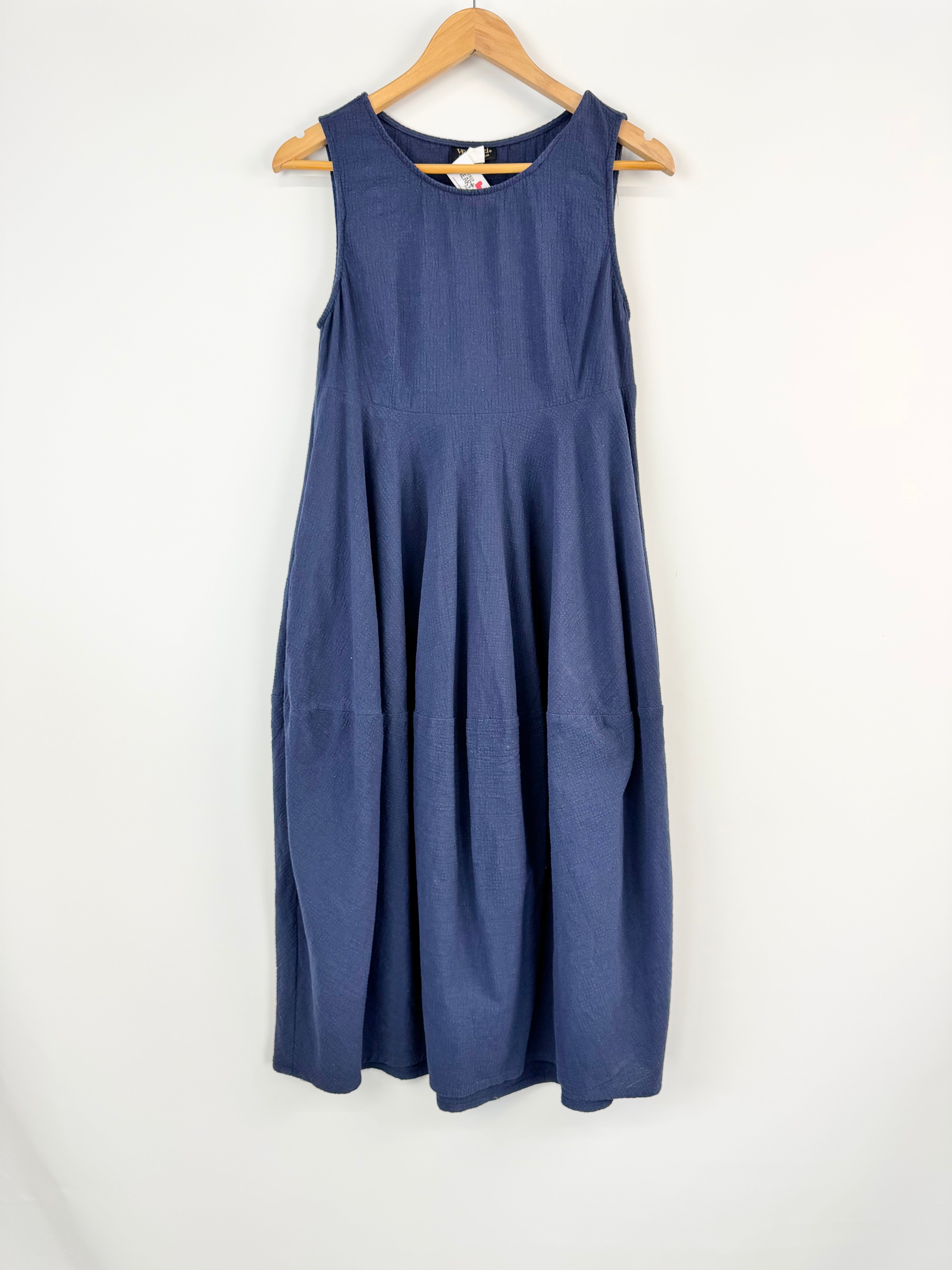 Veducci Navy Blue Sleeveless Long Dress - AU8