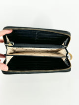 Oroton Large Black Pinhole Patterned Wallet