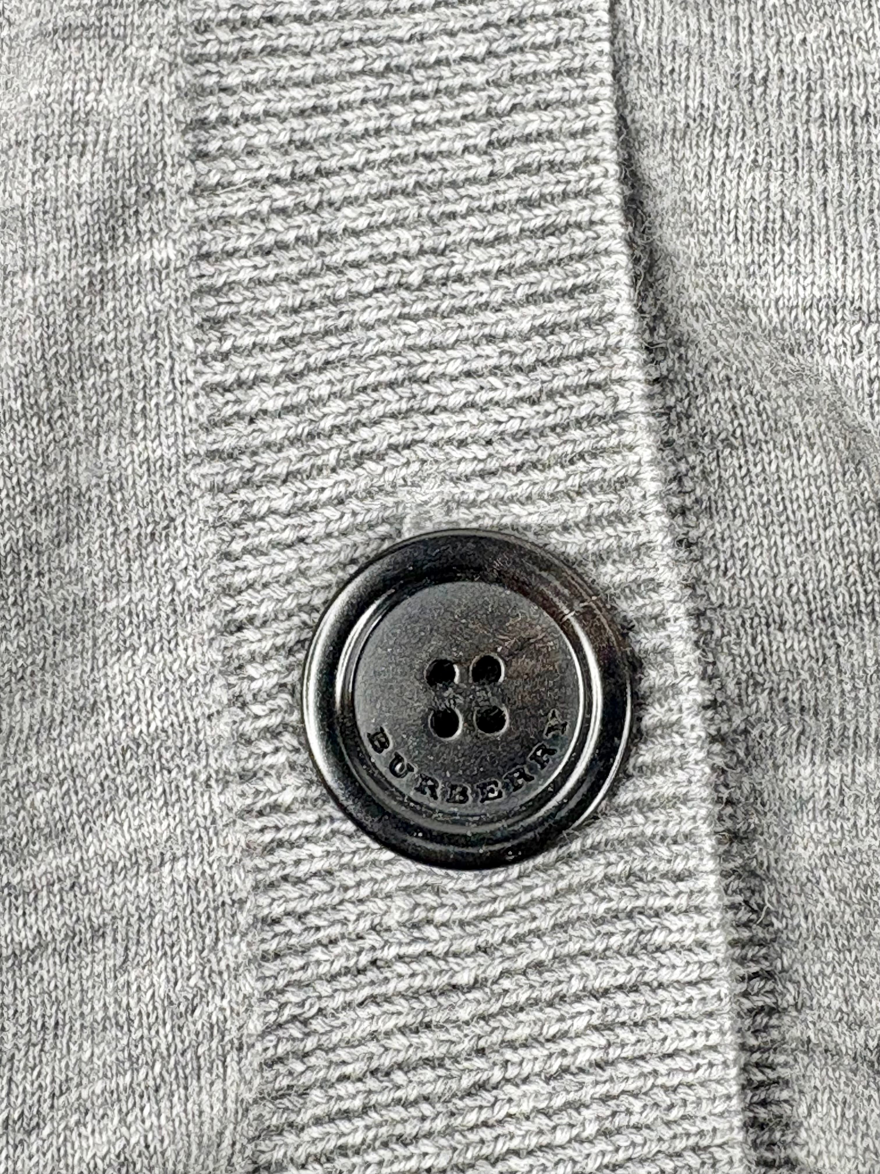Burberry Vintage-Novacheck Elbow Patch Grey 'Dornoch' Cardigan - AU8/10