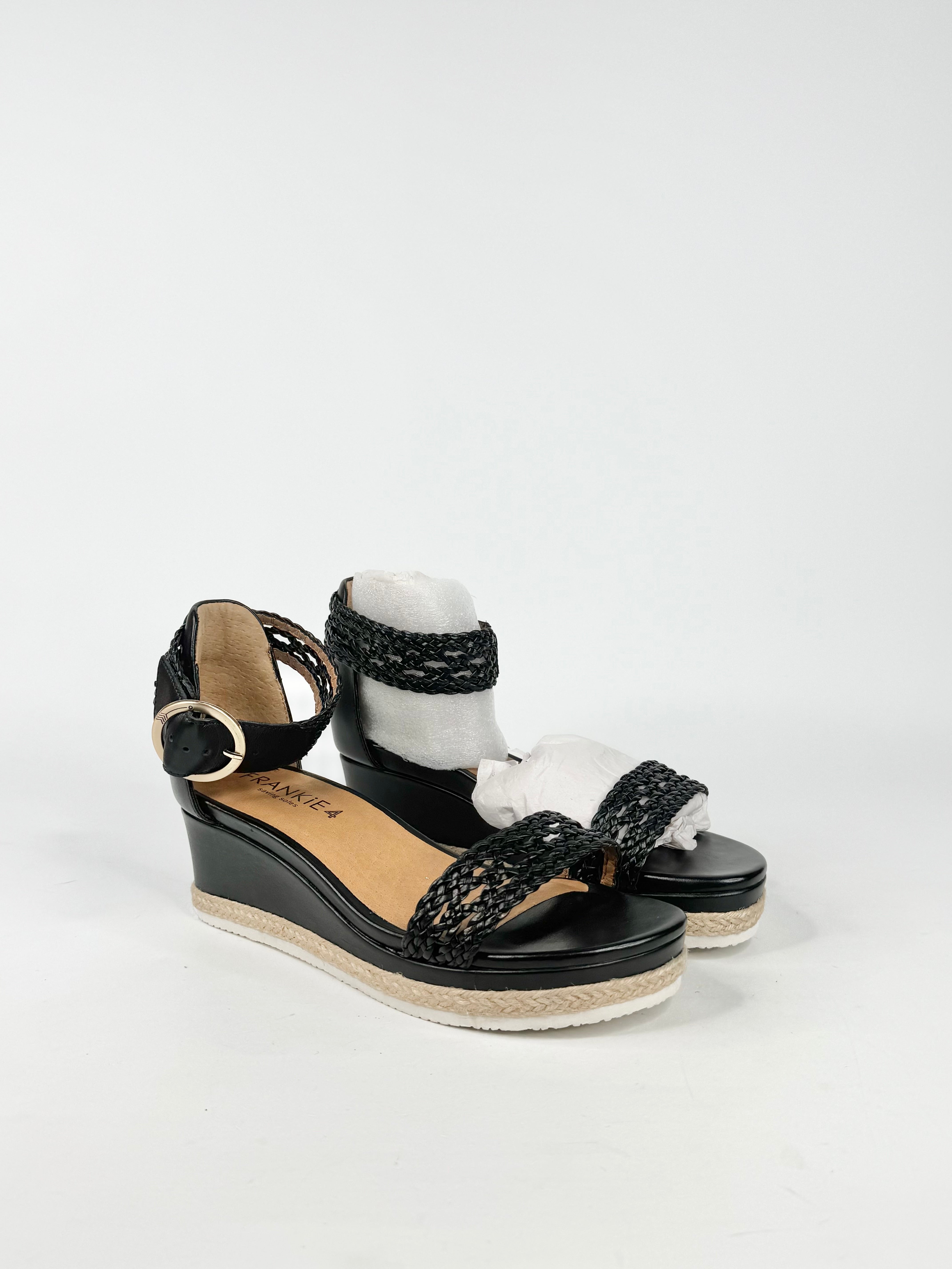 Frankie4 Black Woven Wedges - EU38.5