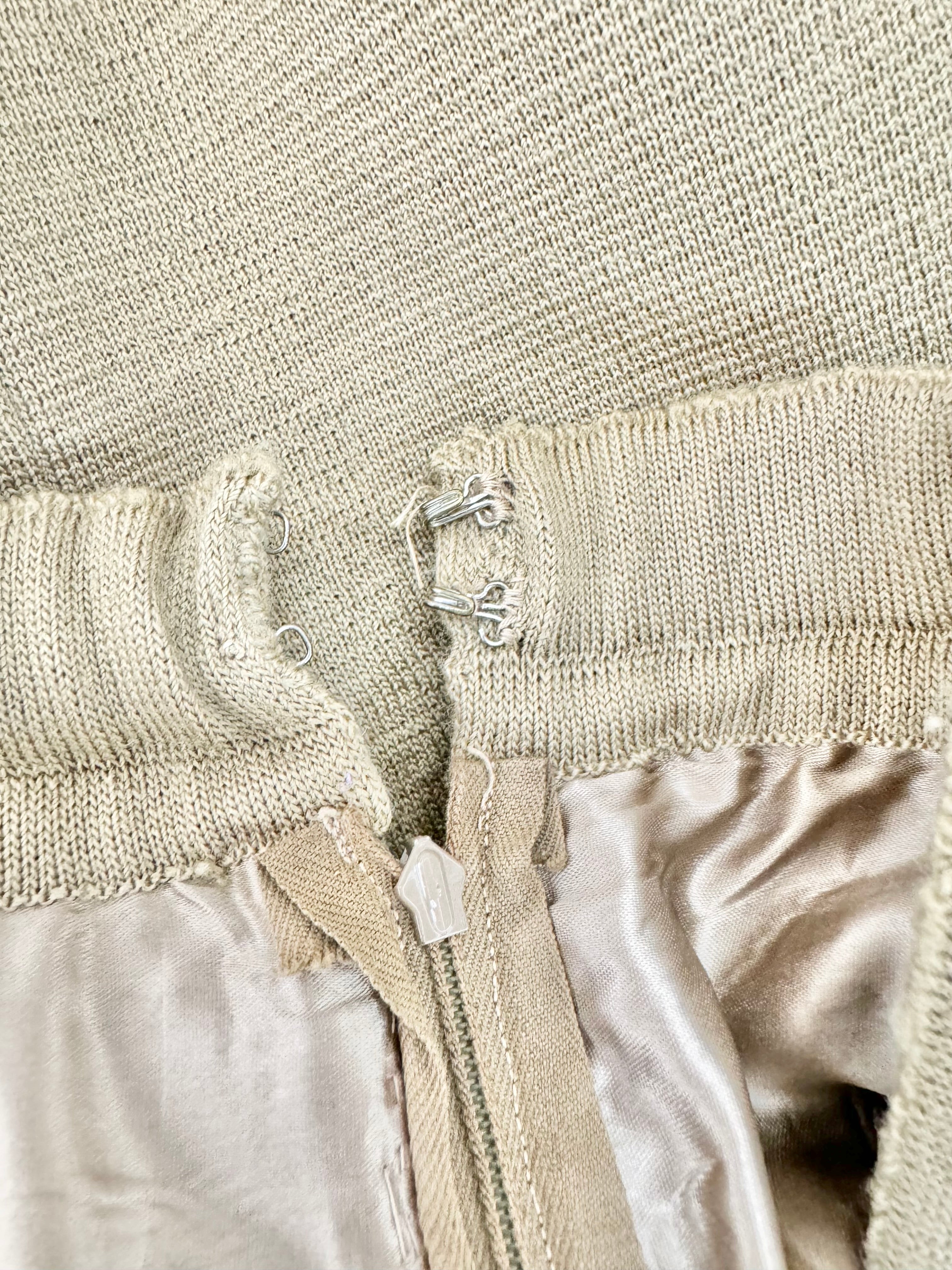 Hand Made Taupe Two Piece Wool Suit - AU12/14