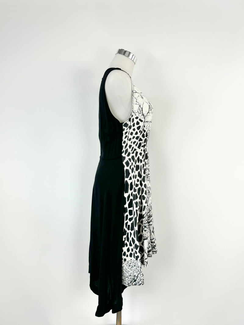 Shakuhachi Black & White Pattern Dress - AU8