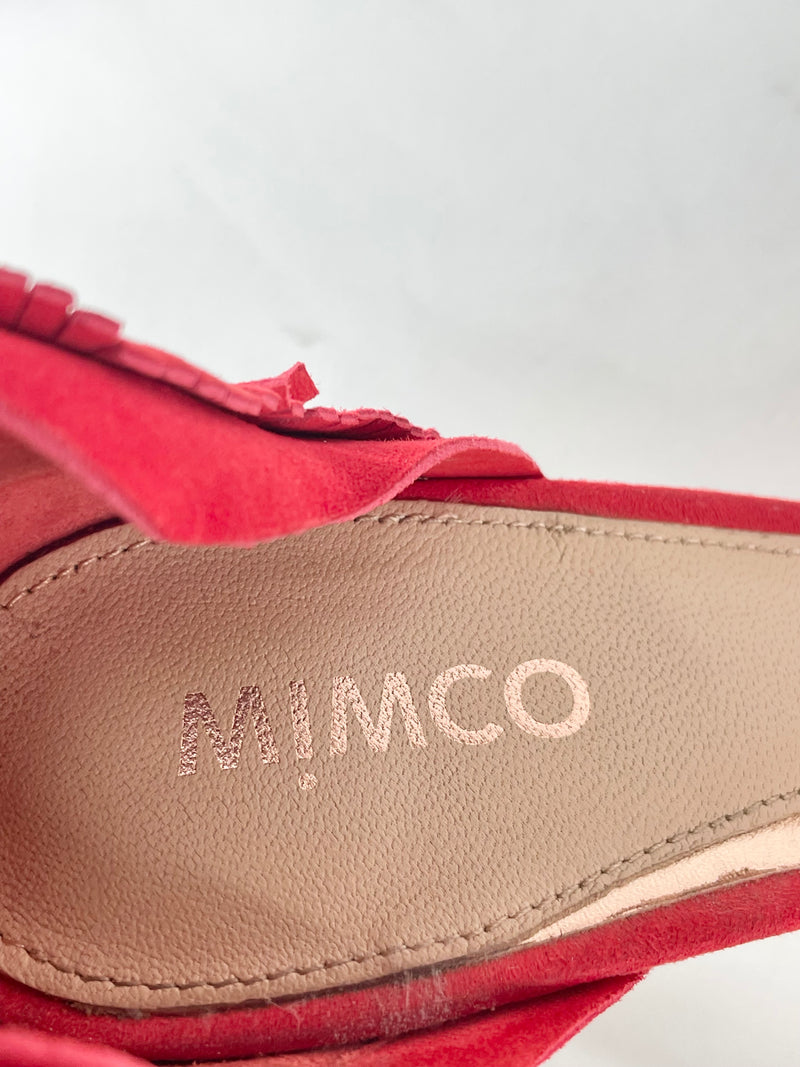 Mimco Lipstick Red Suede 'Sashay' Pumps - EU39