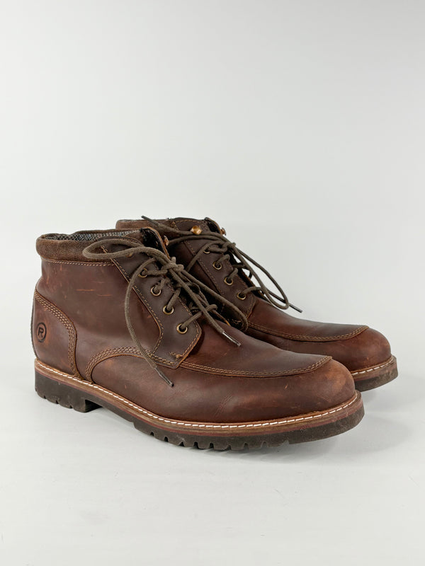 Rockport Dark Brown Leather Lace-Up Ankle Boots - EU45