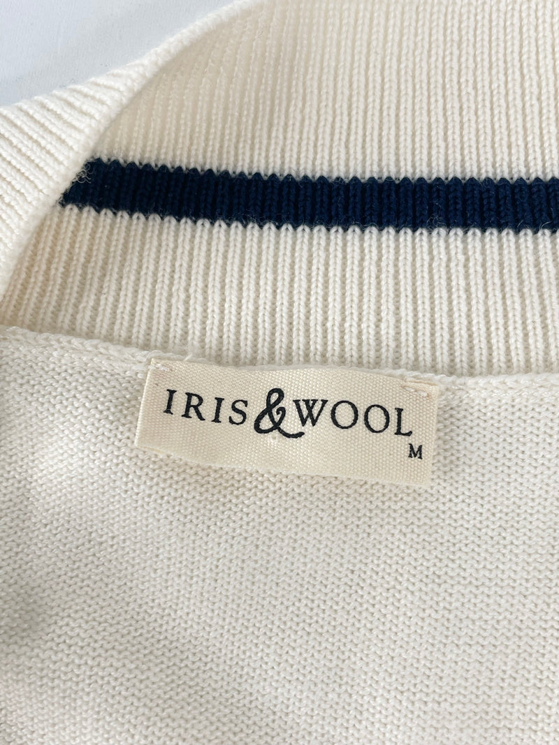 Iris & Wool Cream Merino Cable Knit Vest - AU12/14