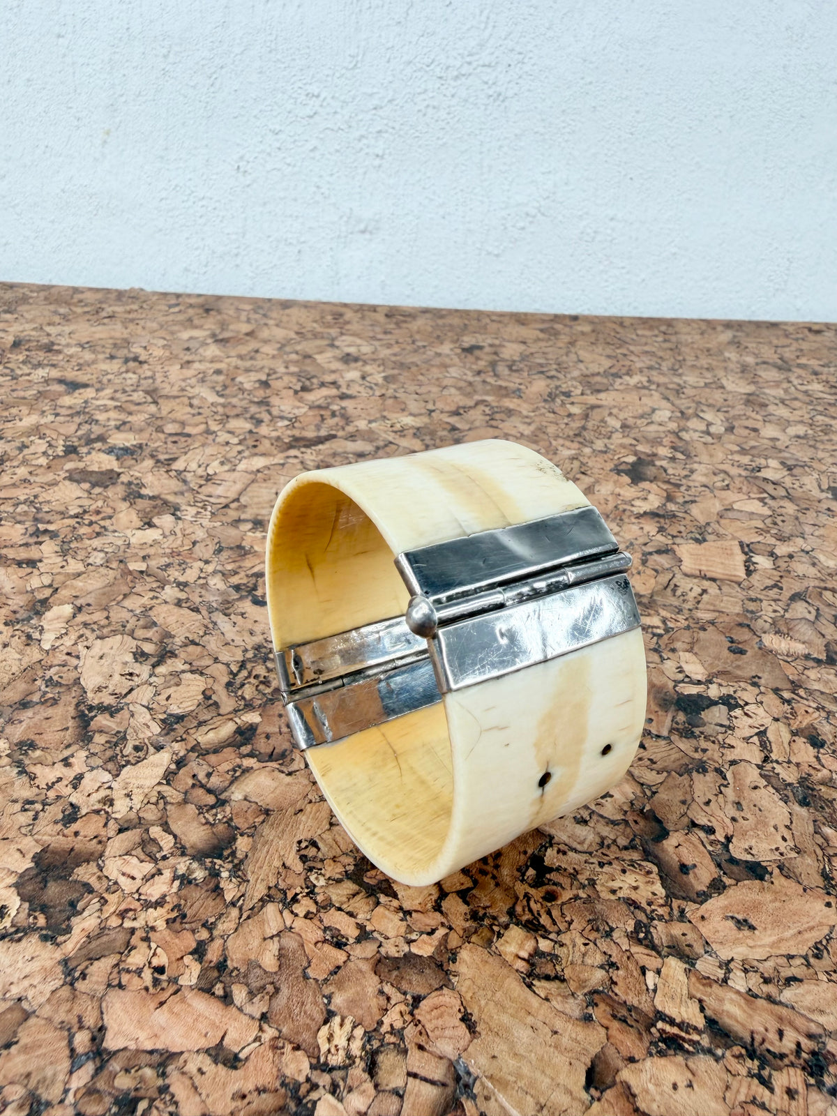 Vintage Silver & Bone Pin Bangle