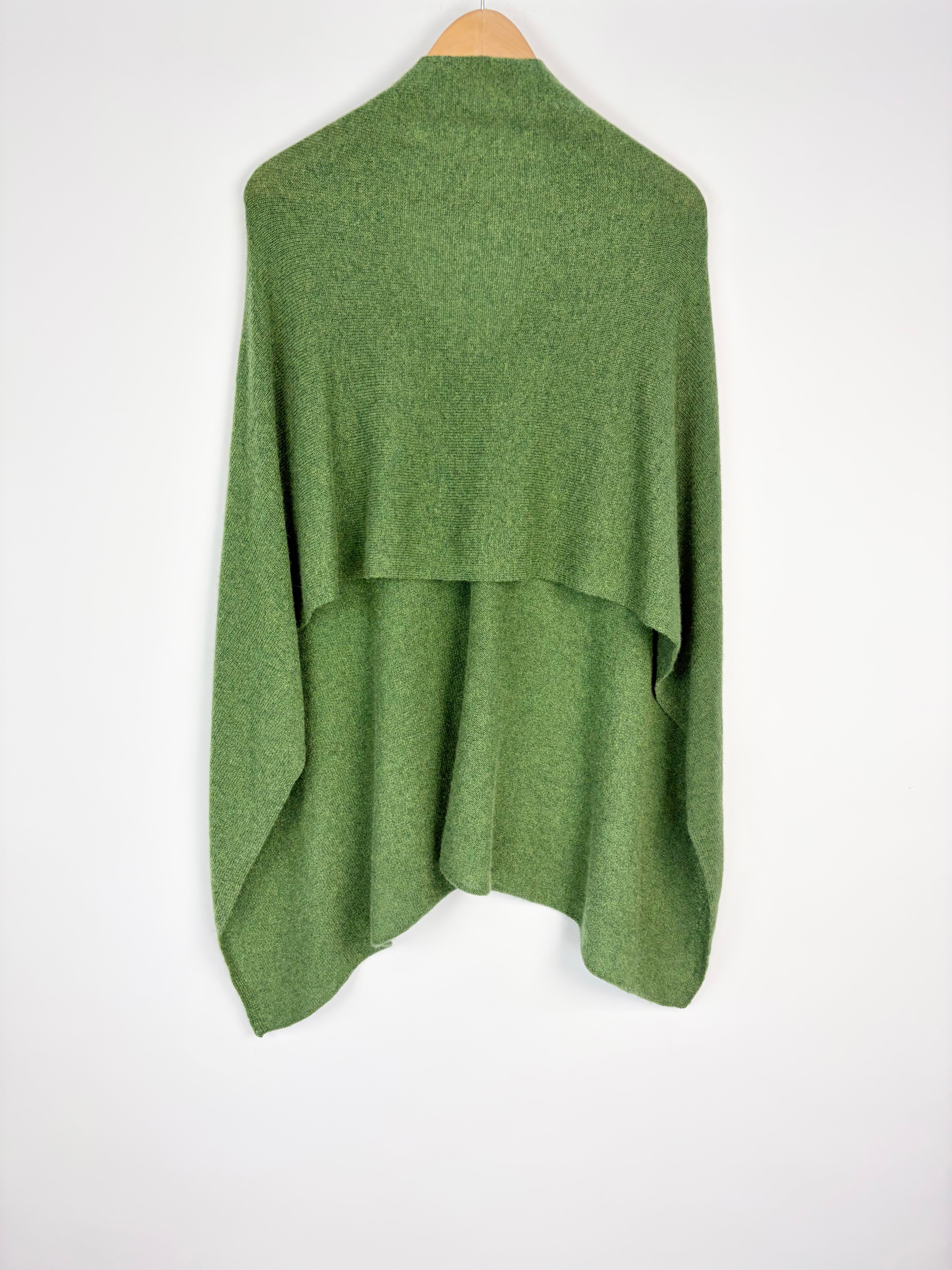 Claudia Nichole Green Cashmere Poncho