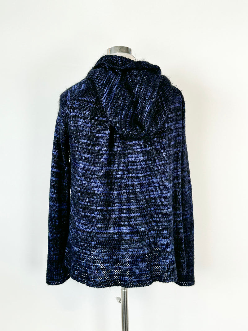 Giorgio Armani Blue & Black Knitted Cardigan - AU14