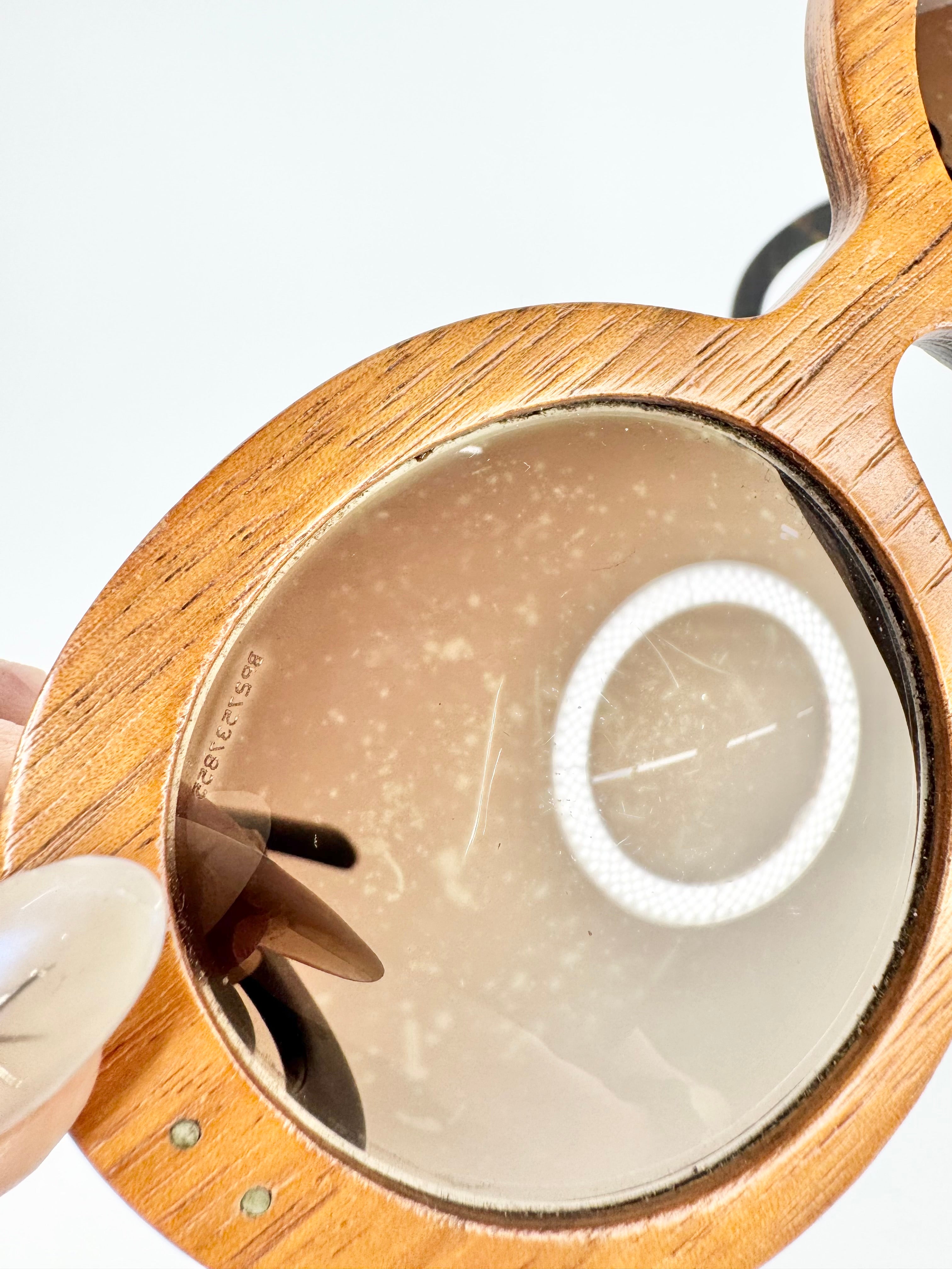 Prada Black & Wood Baroque Swirl Sunglasses